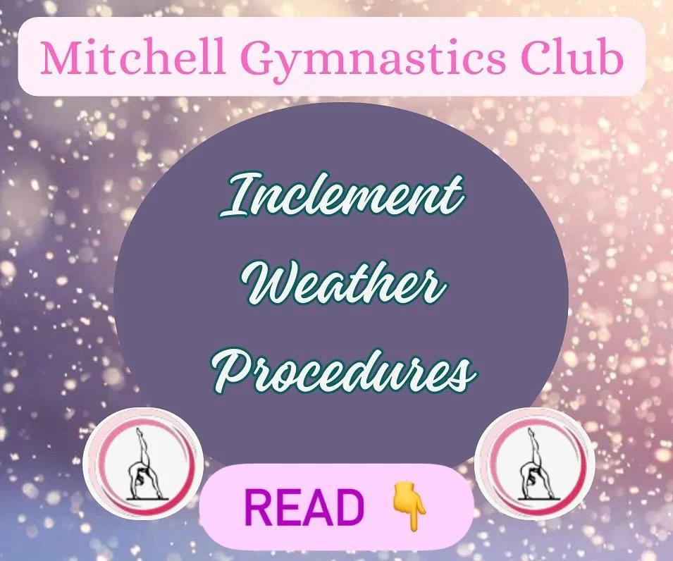 INCLEMENT WEATHER PROCEDURE
 ❄️❄️❄️❄️
With the arrival of the first snow of the season, is a reminder of how we manage 
Inclement Weather:

Please note that due to class sizes and the number of classes we are unable to make up snow days. We will aim 
