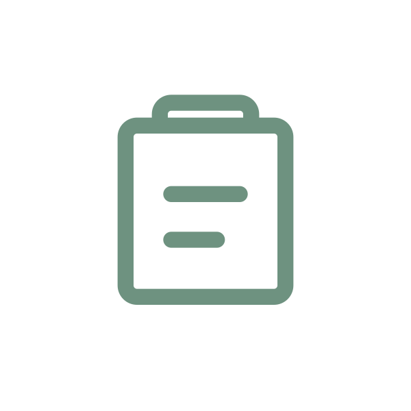 Icon of a clipboard with text lines.