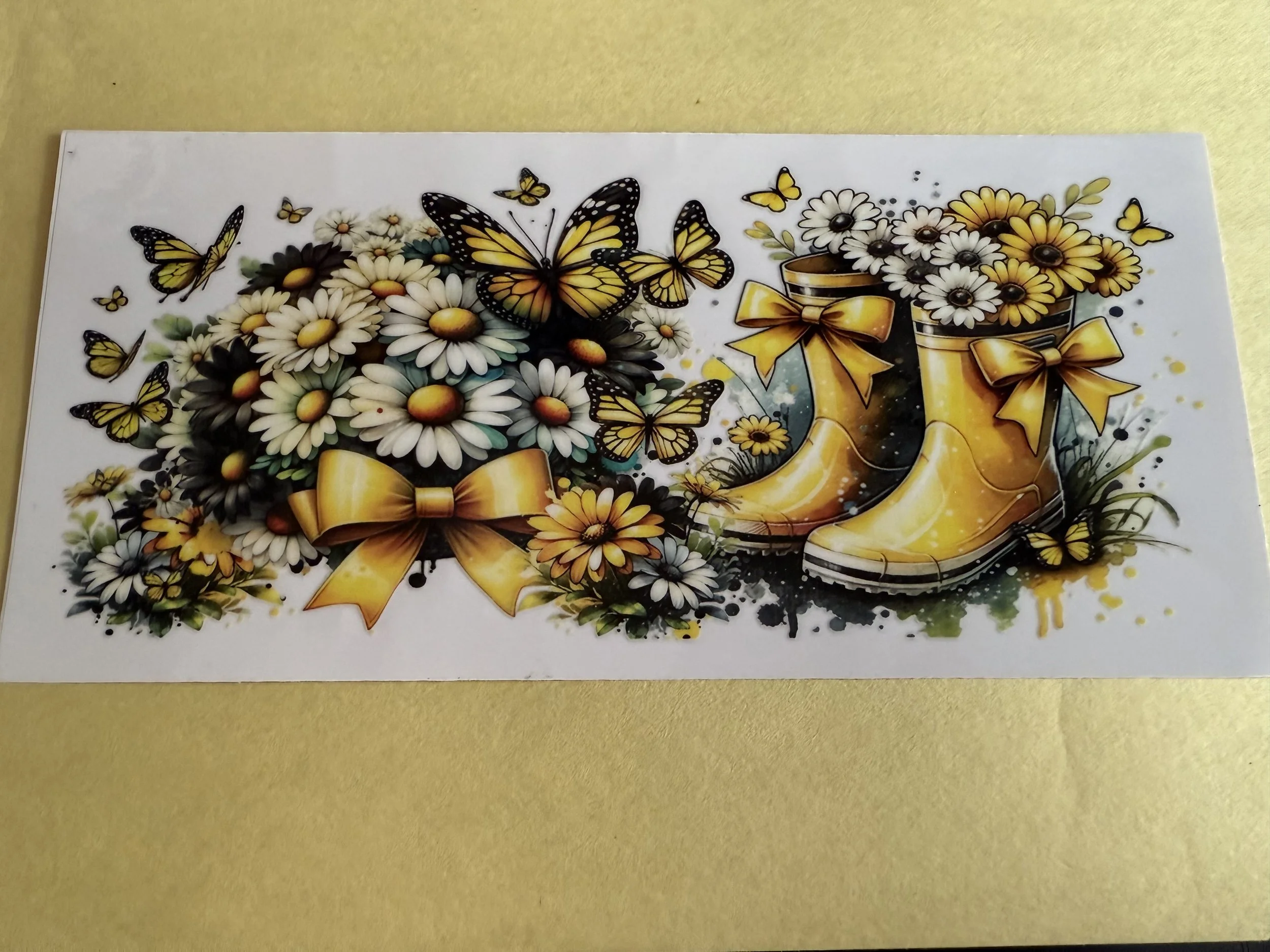 sunflowers with gum boots and butter flys.jpeg