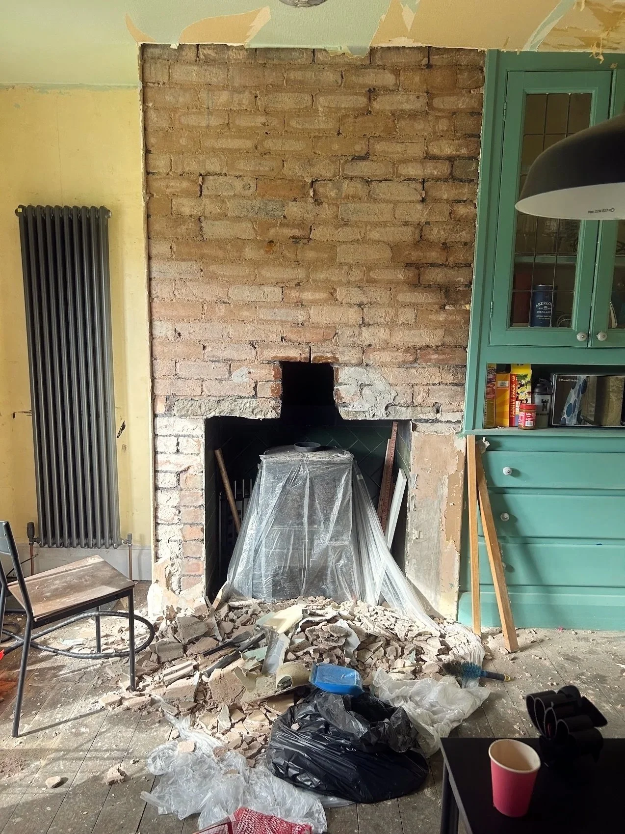 A customer wanted the chimney breast exposed and repointed. Nice little project