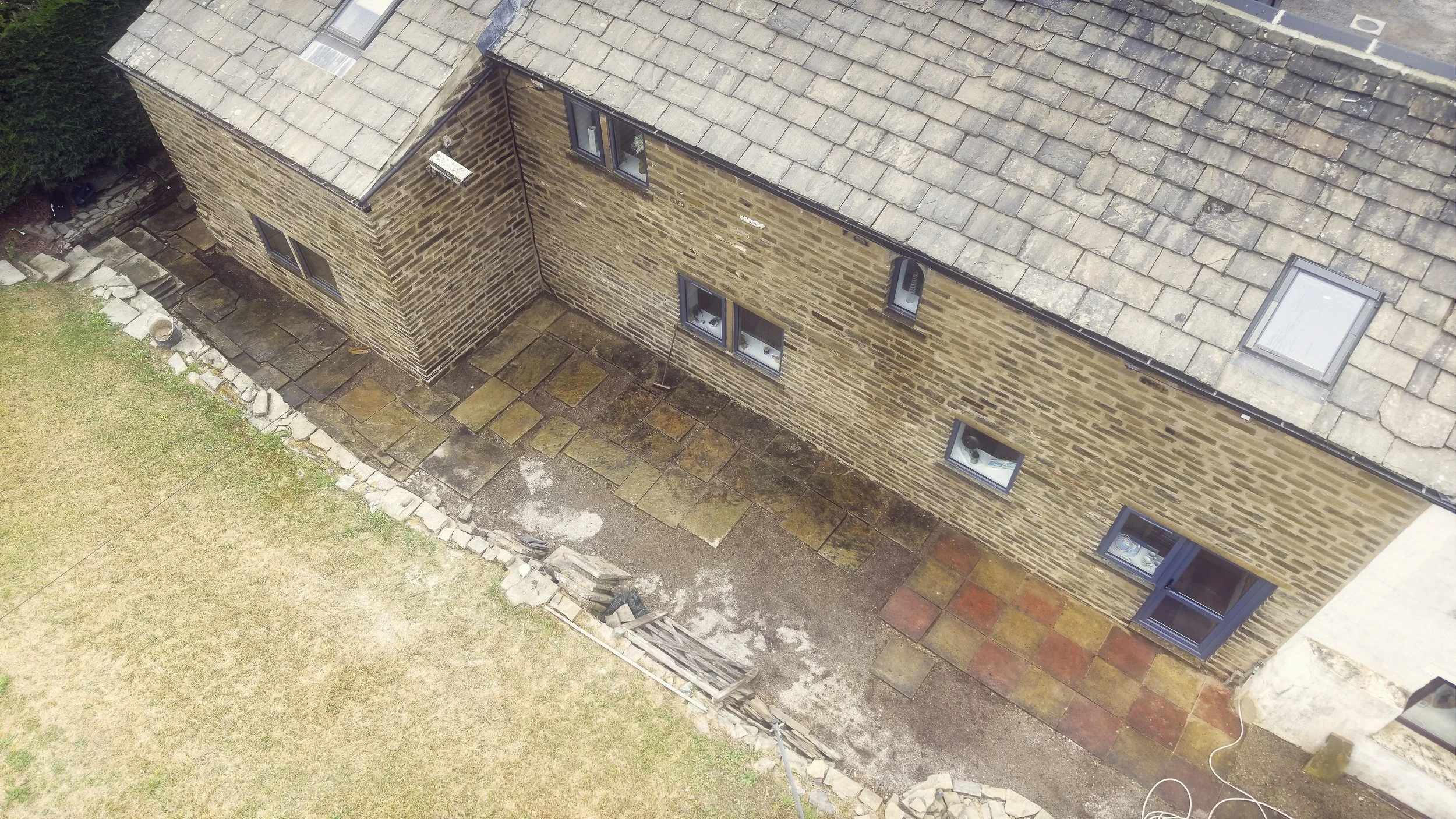 Top down view of the pointed farm property