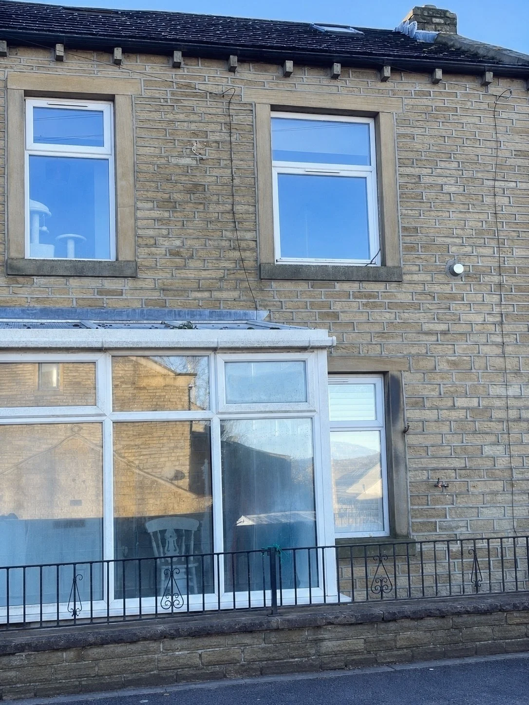 Property in west yorkshire requiring the front to have the concrete strapping removed, raked out and repointed in lime
