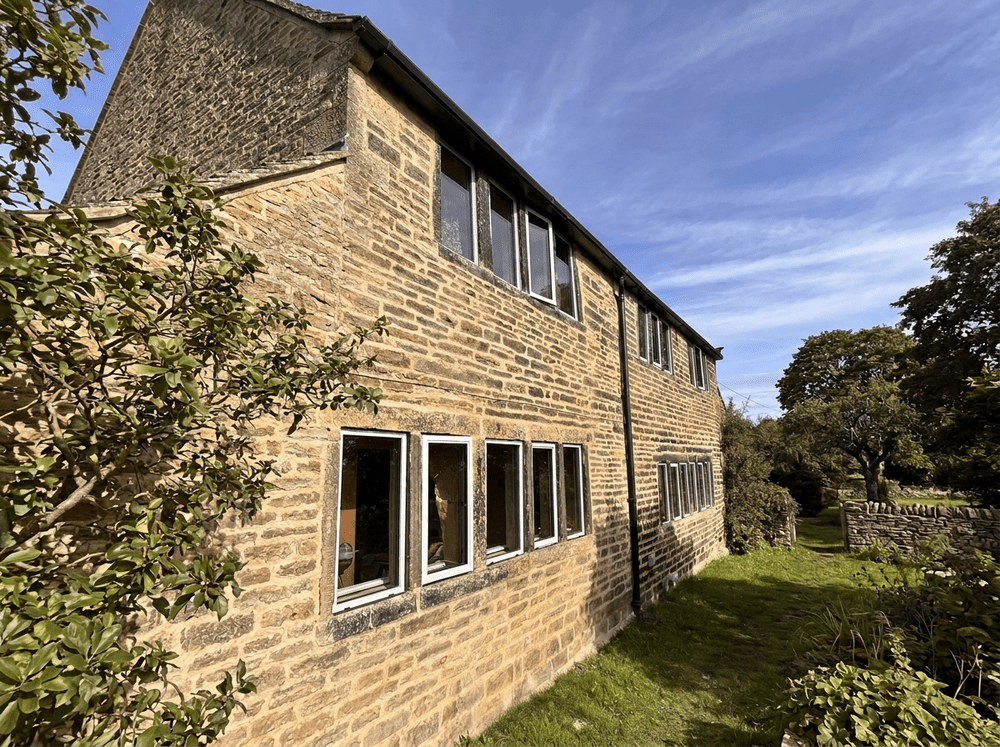 Stone property showing lime pointing and traditional stonework