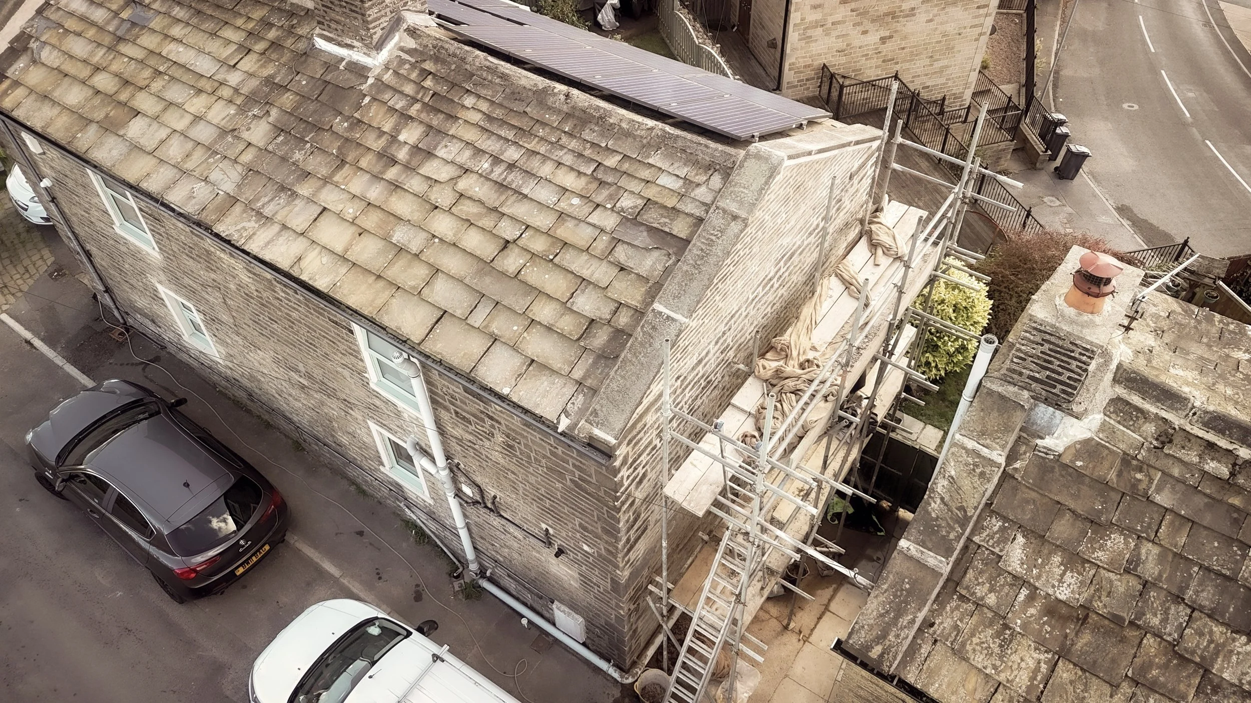 Gable end pointing of the property on going