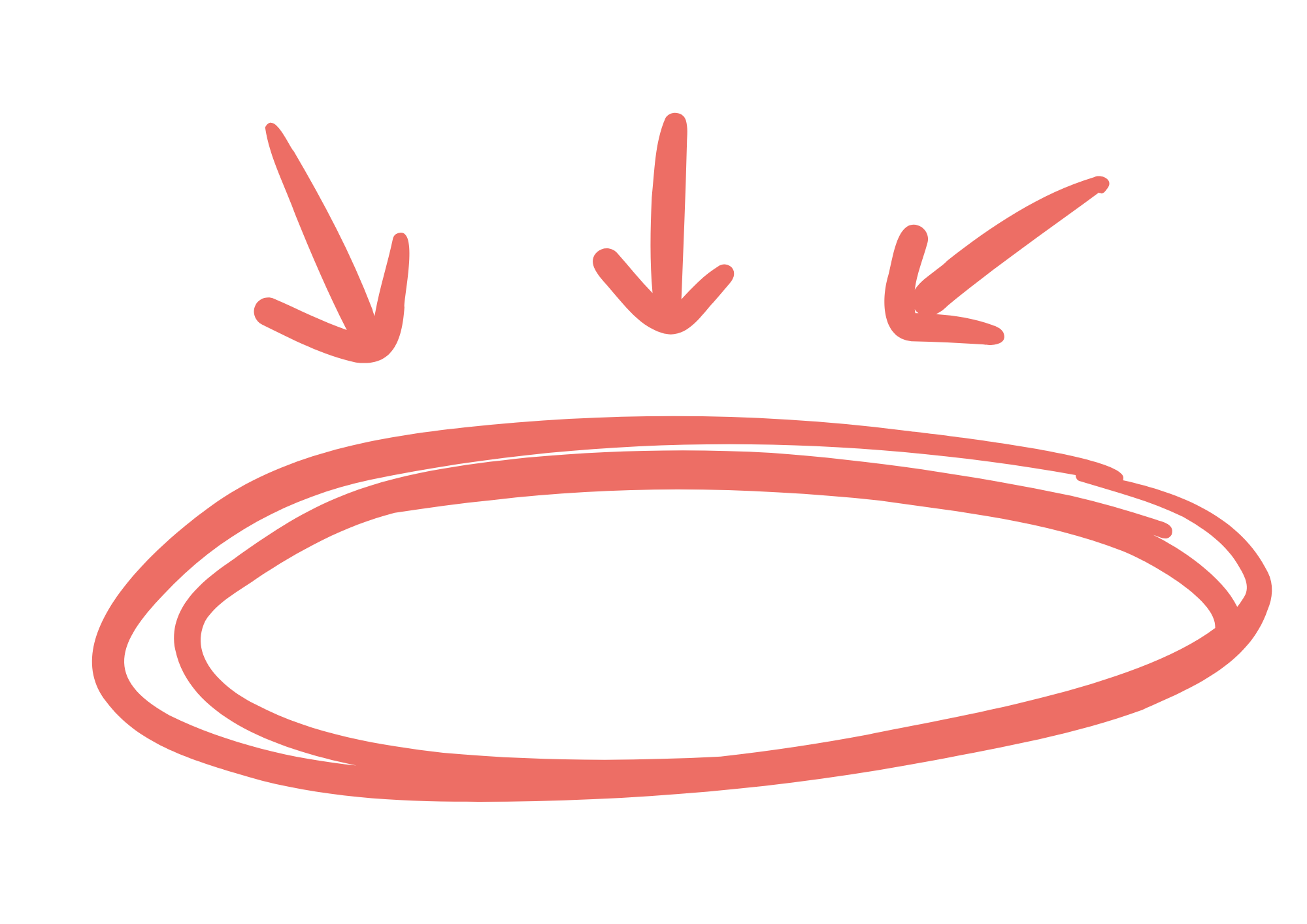 Ilustración de un plato con tres flechas apuntando hacia él, indicando que es un plato vacío en el centro de la imagen.