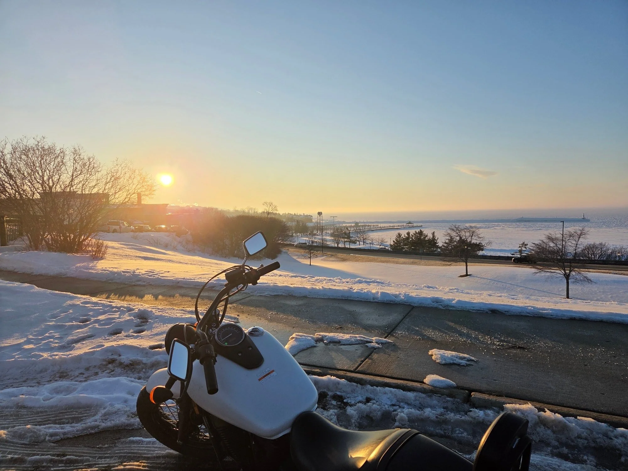The last day I rode in the fall, it was 22 degrees out. Today it was 34.
Other than a driveway that was a basic skating rink, the ride was beautiful. It was short, but its getting me ready to get out there!
Don't lose hope Michigan, summer is on its 