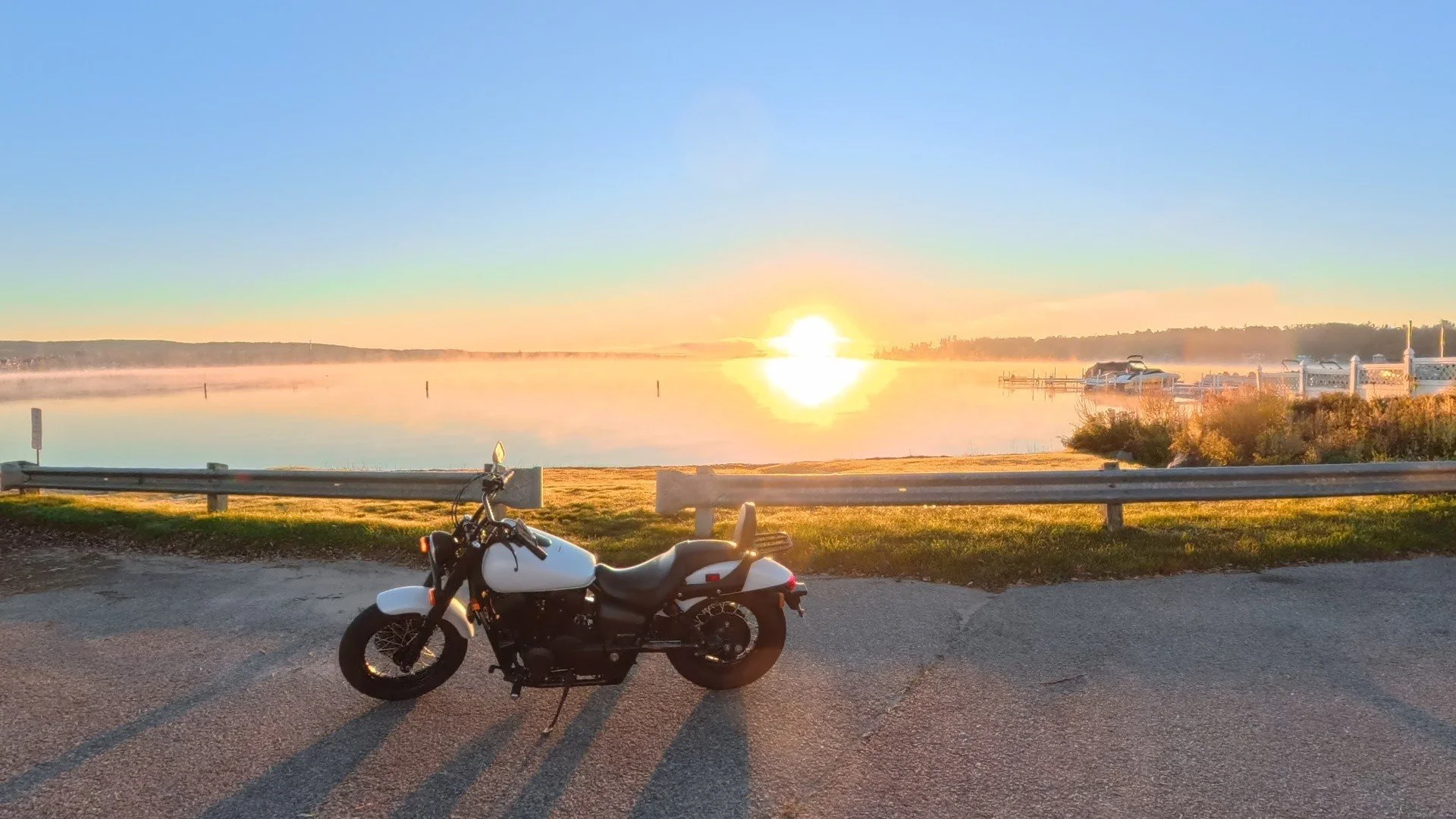 Missing those warm early morning rides. Next week is looking good to get some good sunrise pics. #petoskey #morningride #crookedlake #sunrise