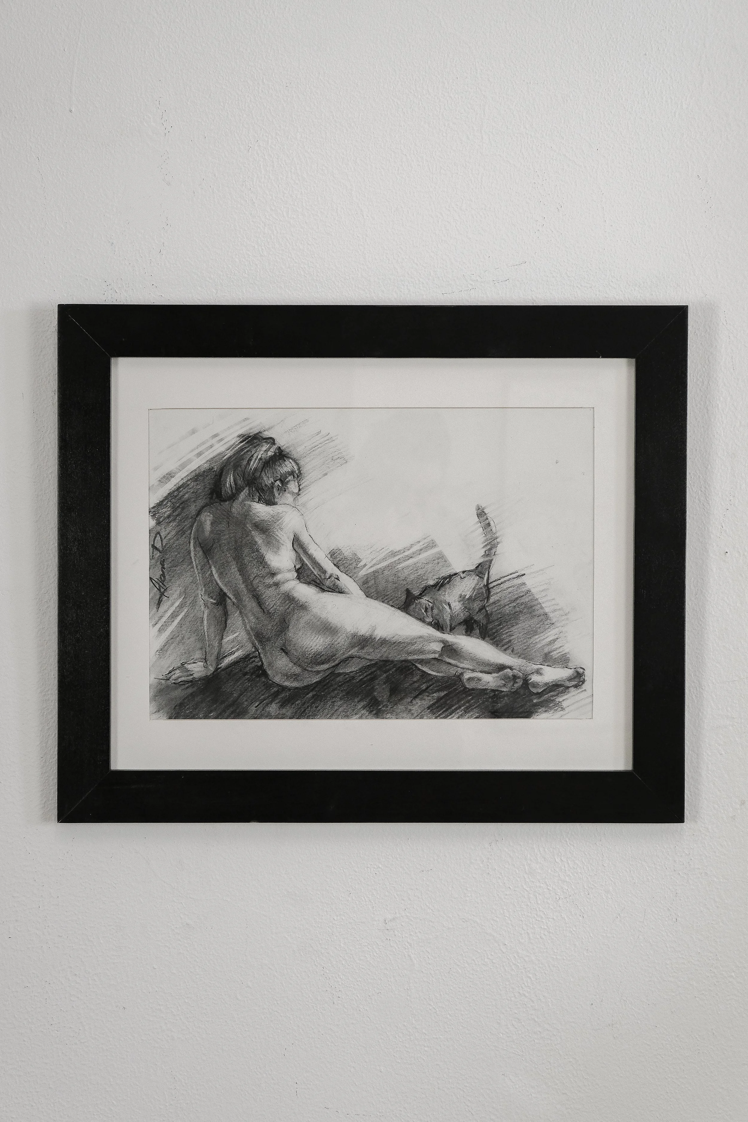 Model with a cat