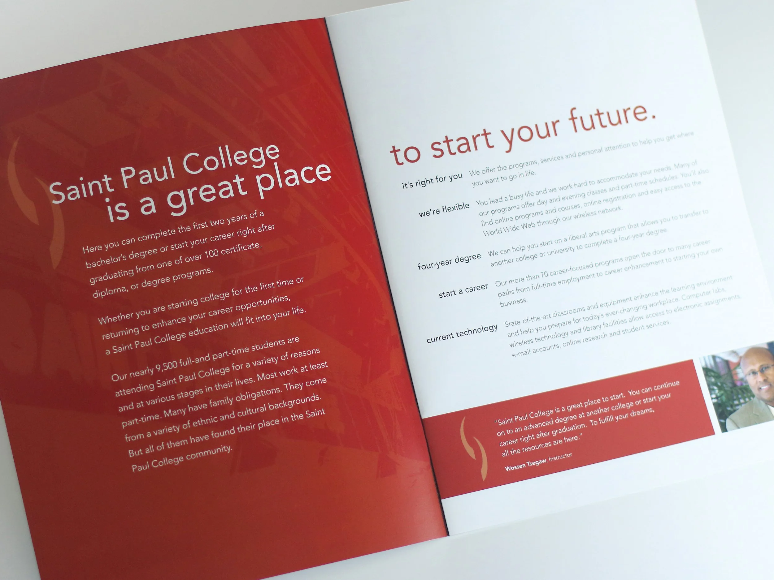 college viewbook inside spread
