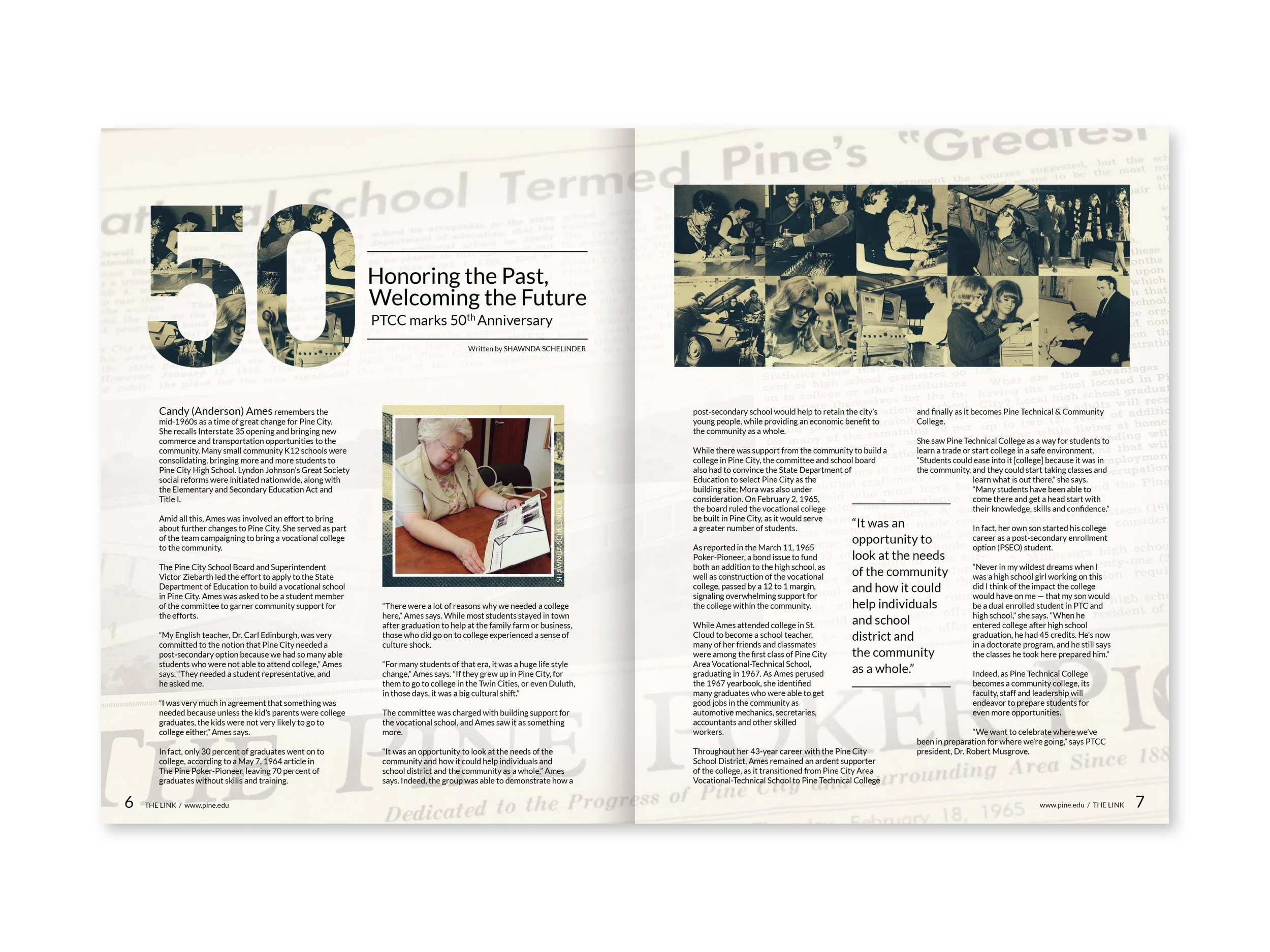 college magazine 50th anniversary article