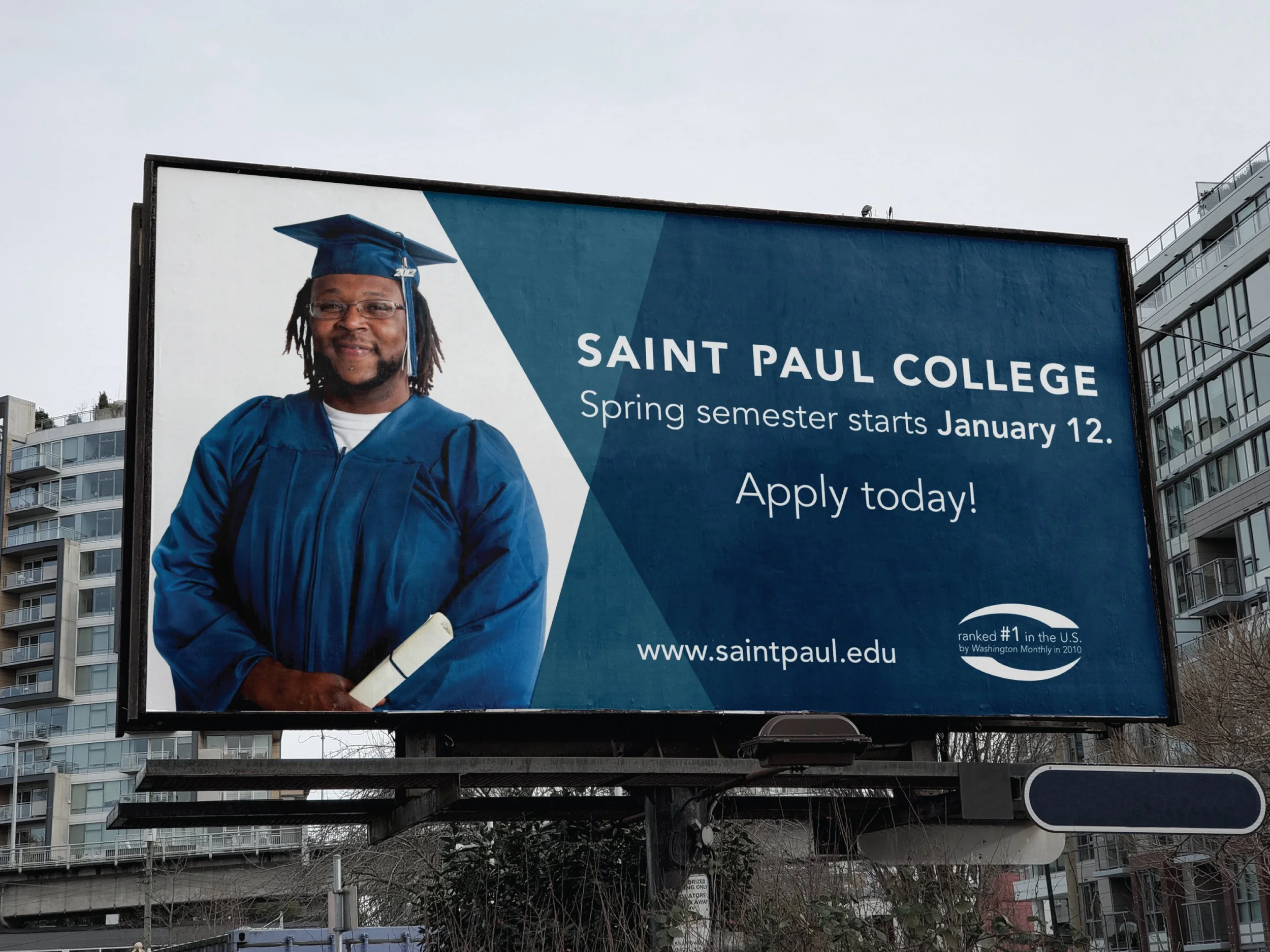 college spring semester outdoor billboard