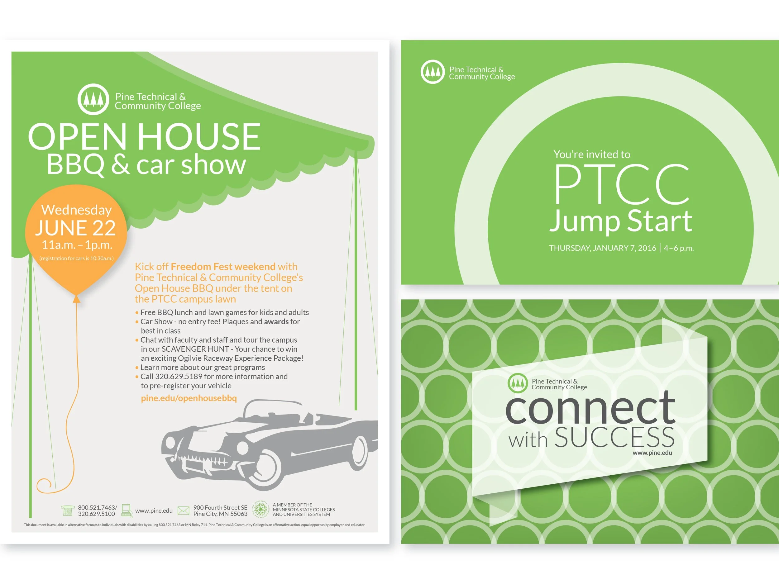 college event flyer and postcard mailers