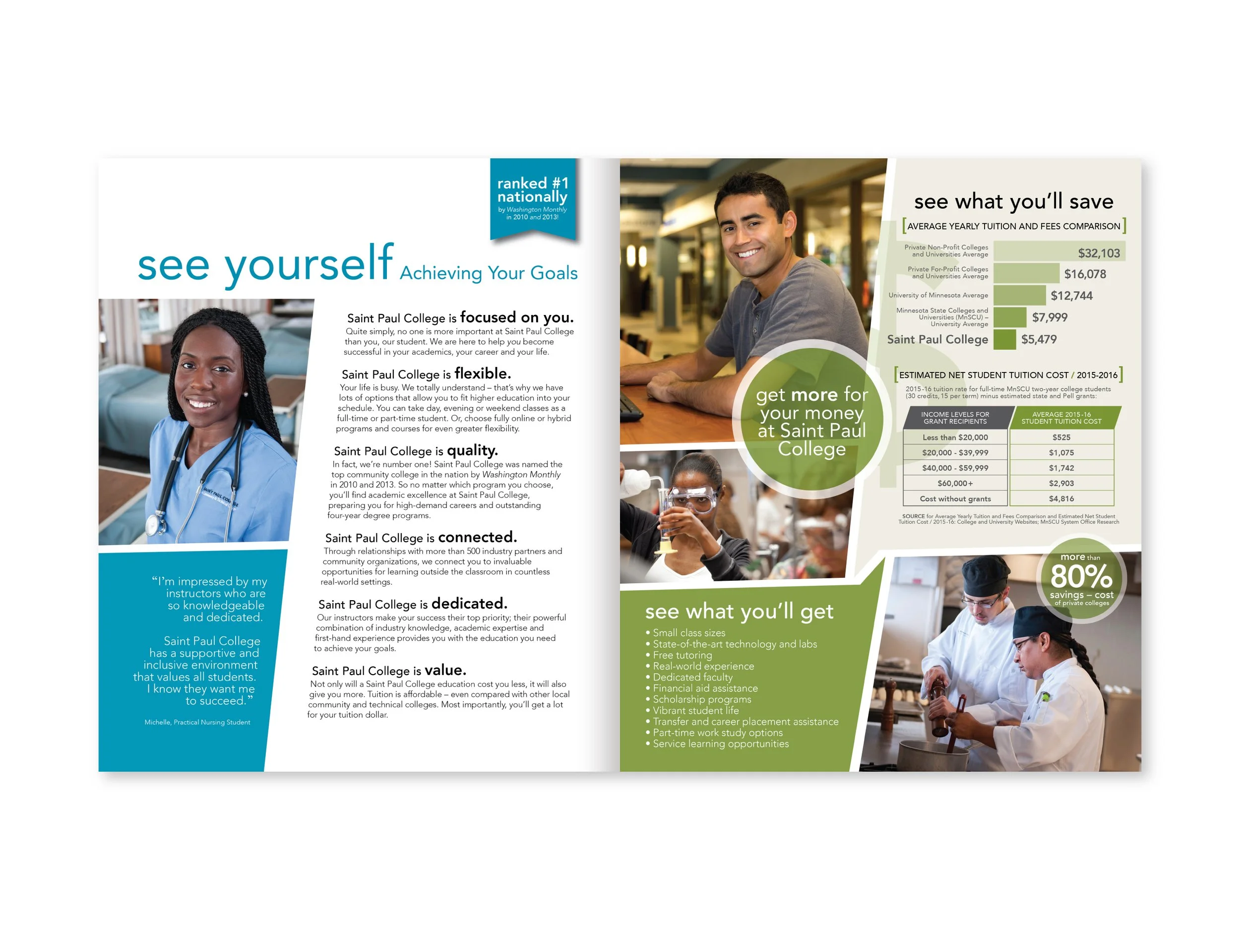 college viewbook inside spread