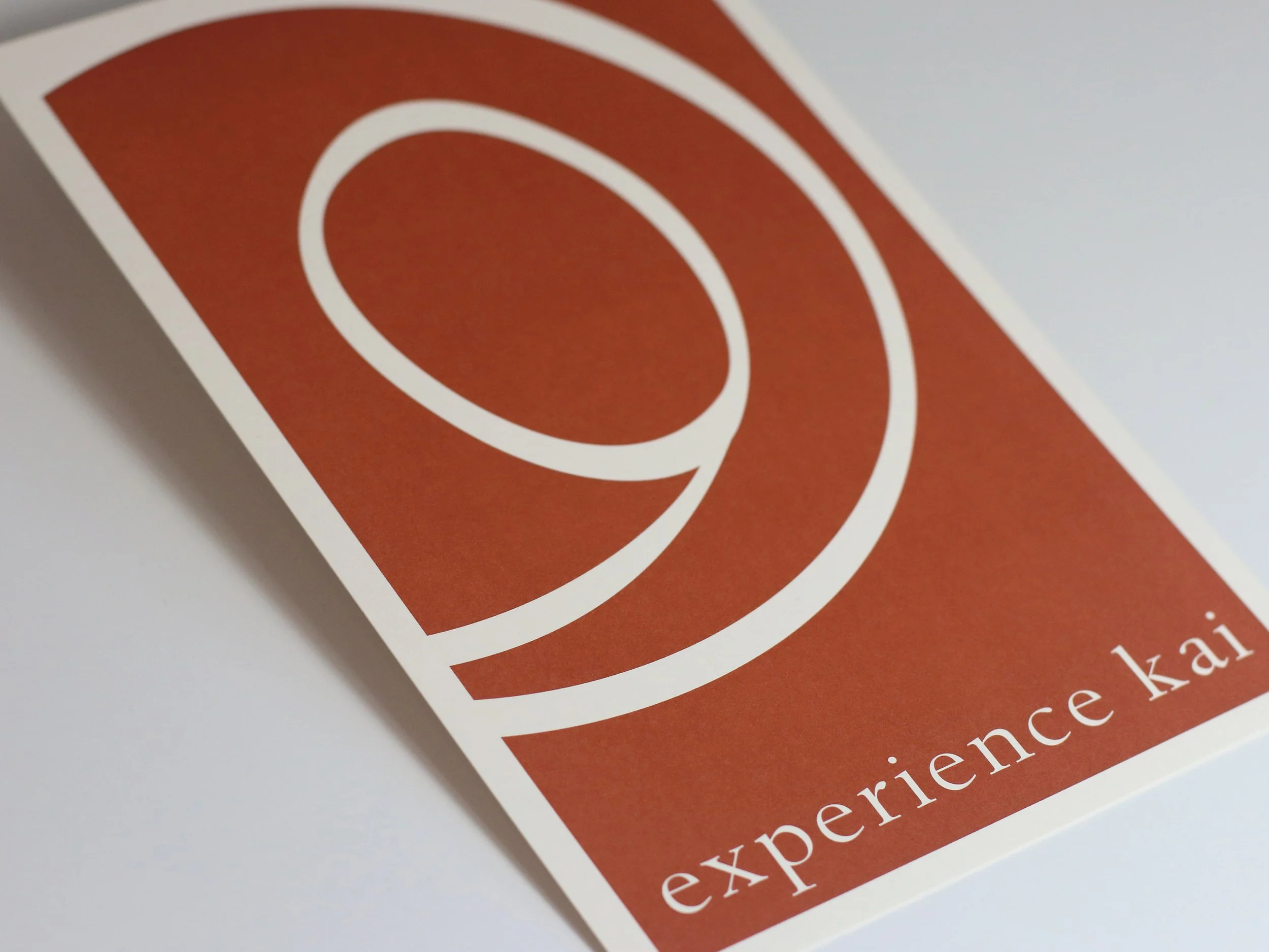 rust and cream colored postcard