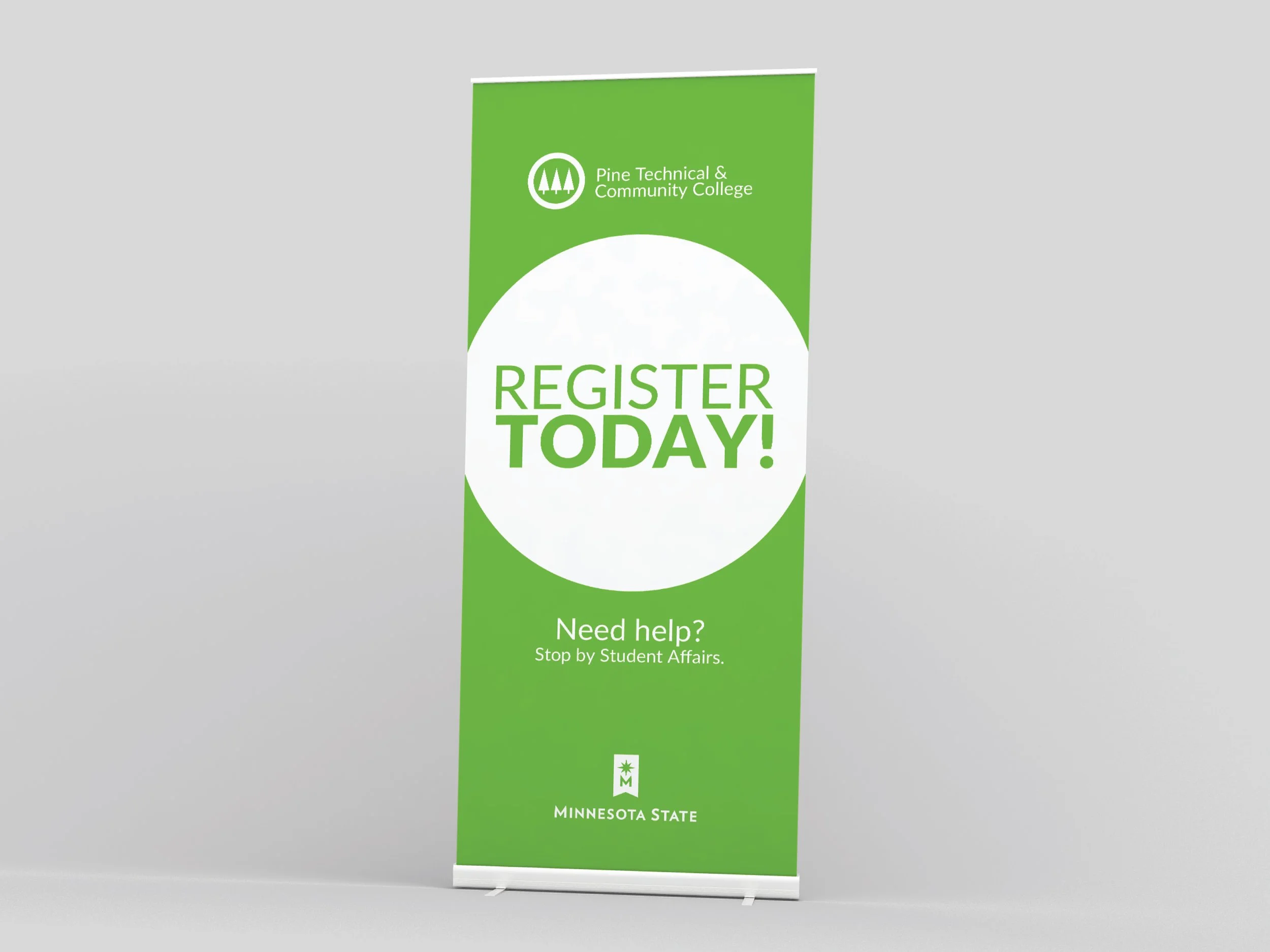 college registration retractable banner