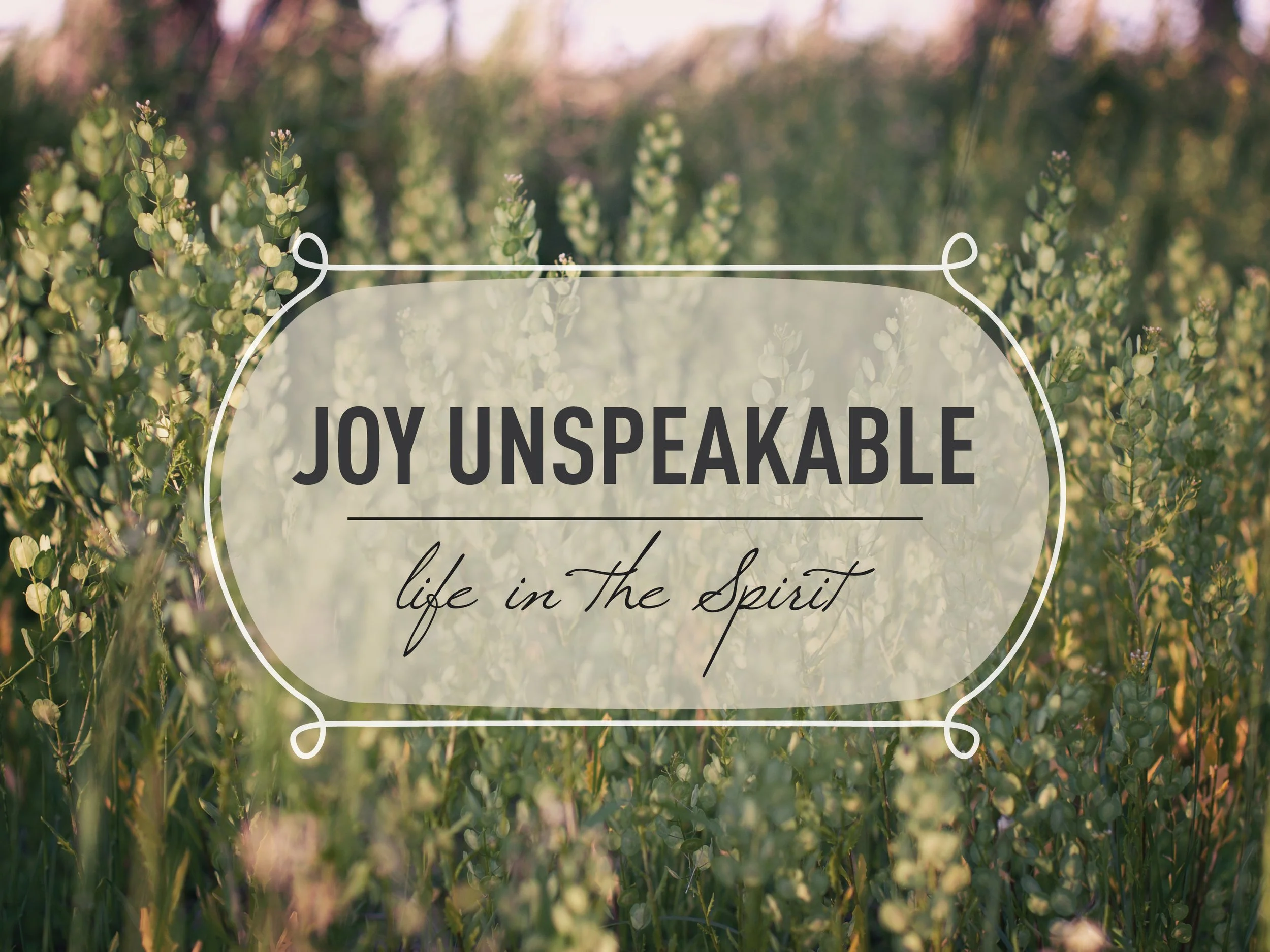 Joy Unspeakable sermon series