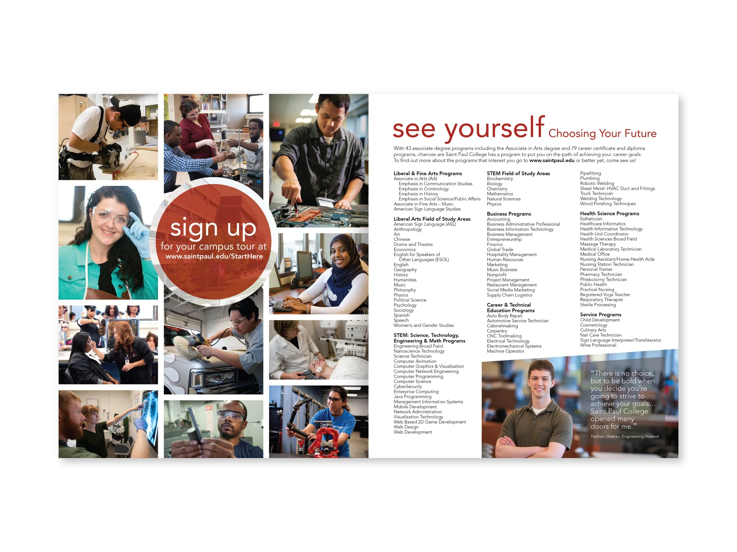 college viewbook inside spread