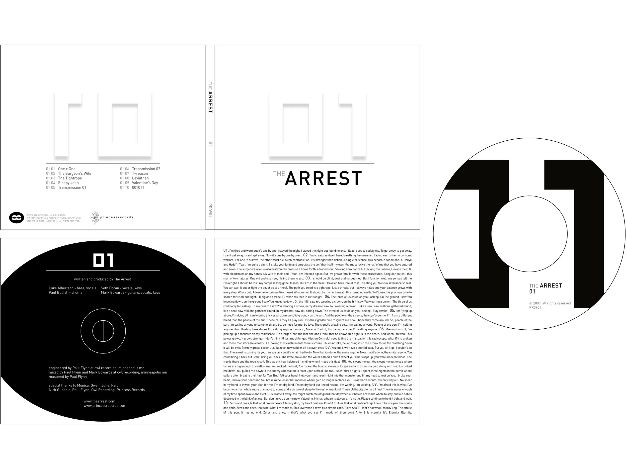 The Arrest 01 album layout for print