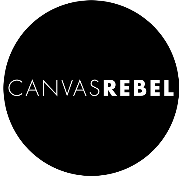 Black background with white text reading "CANVAS REBEL"