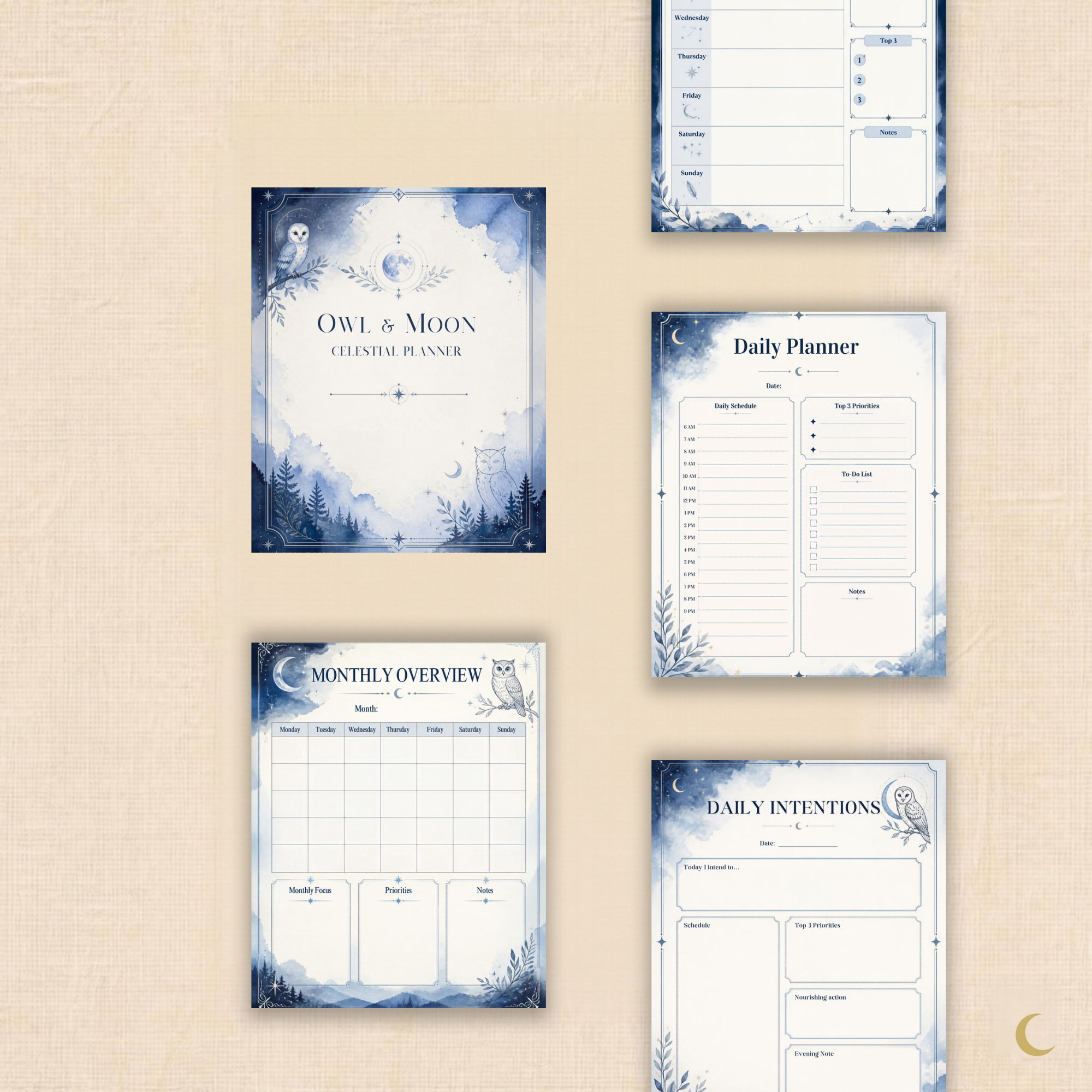 Owl & Moon Planner