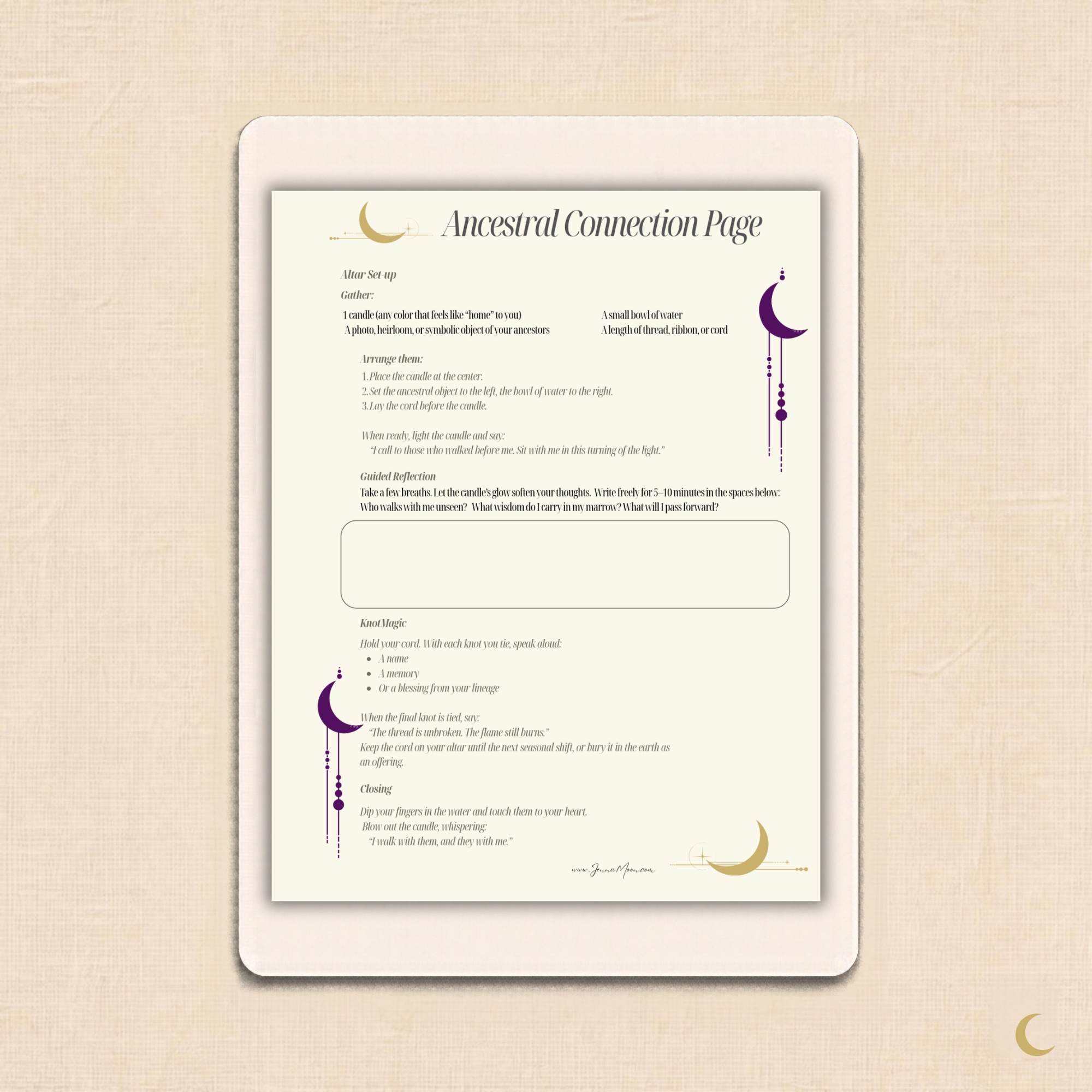 Ancestral Ritual Page