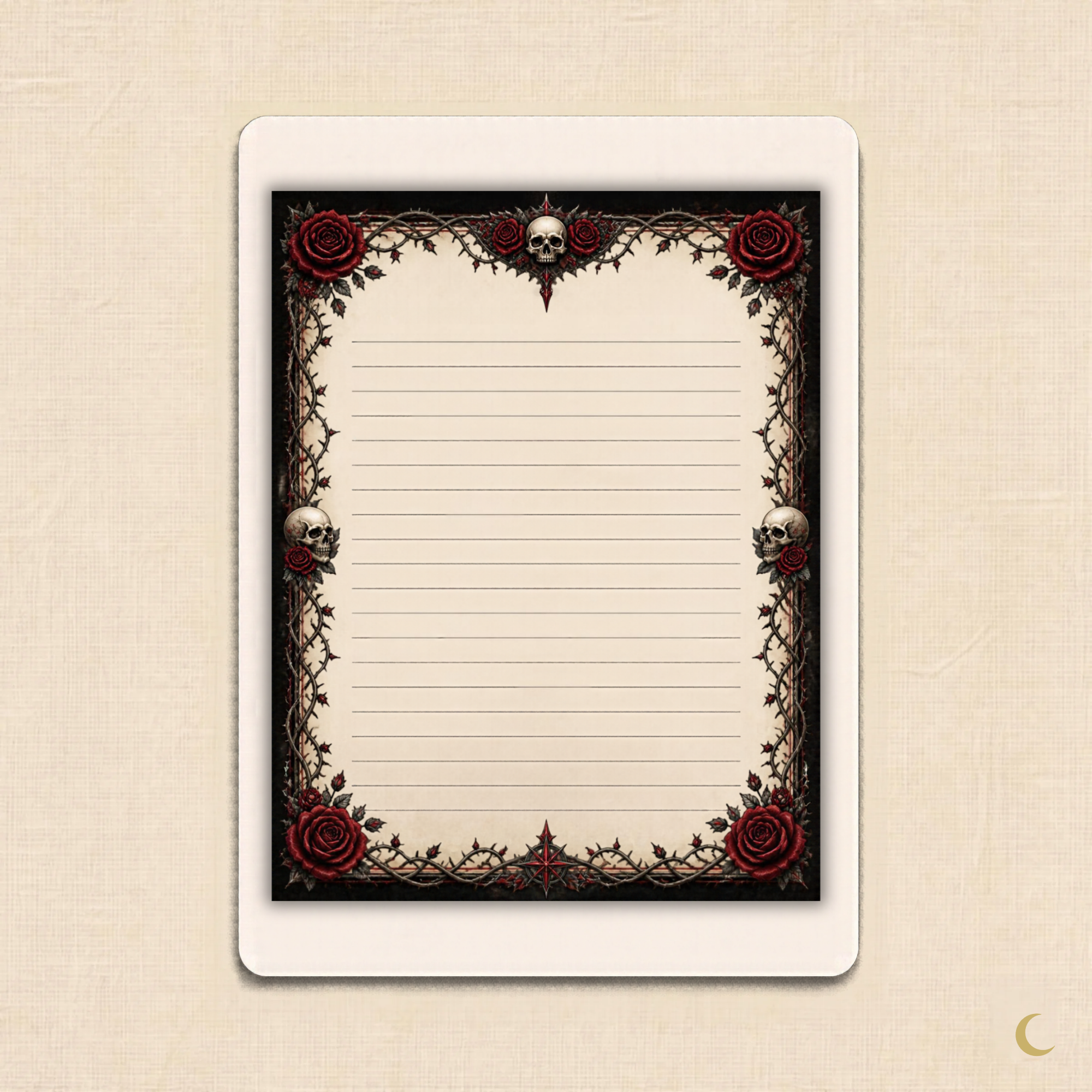 Bones & Briar Lined (Briar Vines) Journal Page