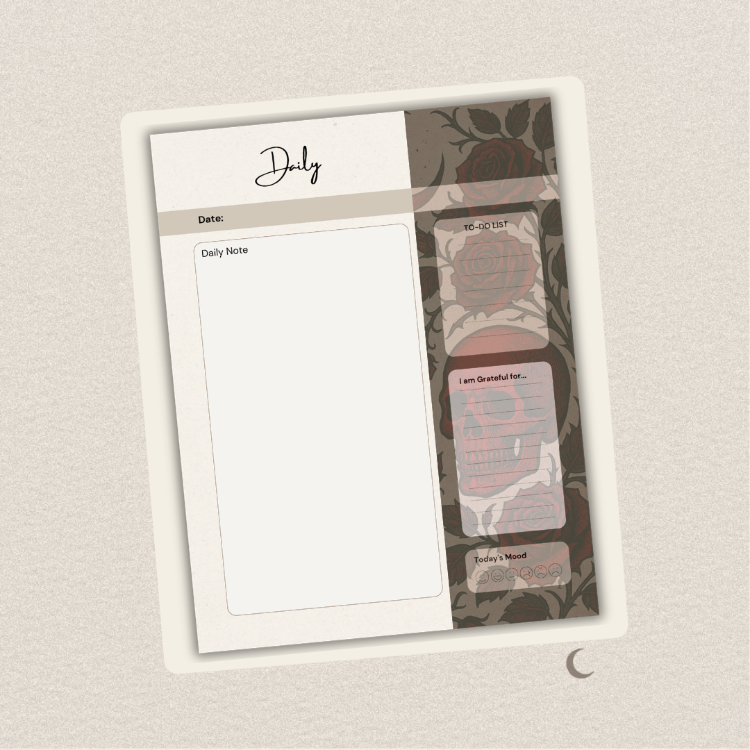 Bones & Briar - Red Collection: Daily Ritual Journal Page