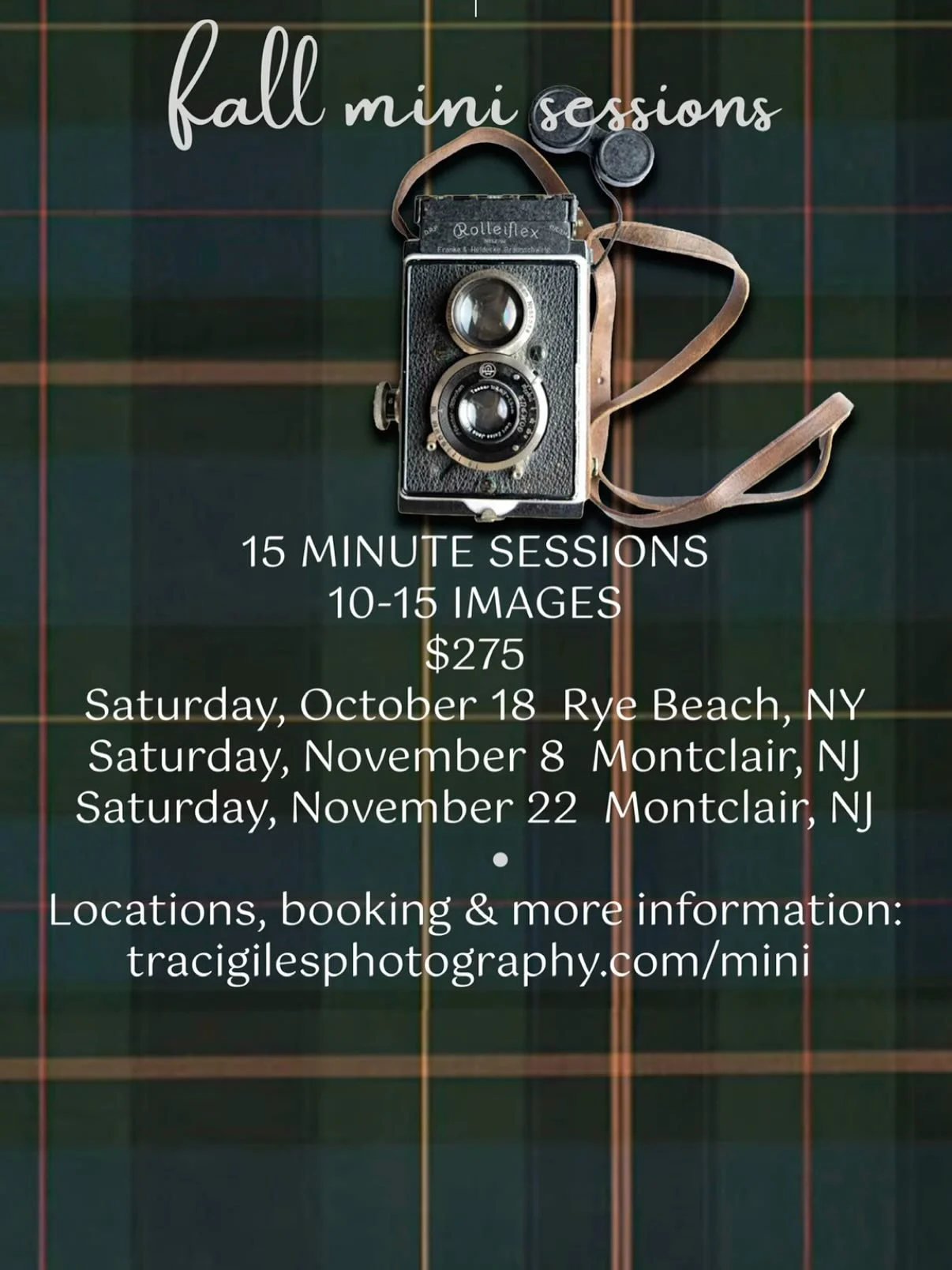 Oh hello! Crispy leaves and chilly mornings can only mean one thing: It&rsquo;s time to book Fall mini sessions! This year I&rsquo;m offering sessions in Rye (the boardwalk/park area) and Montclair (Brookdale Park). Click through the link in my bio t