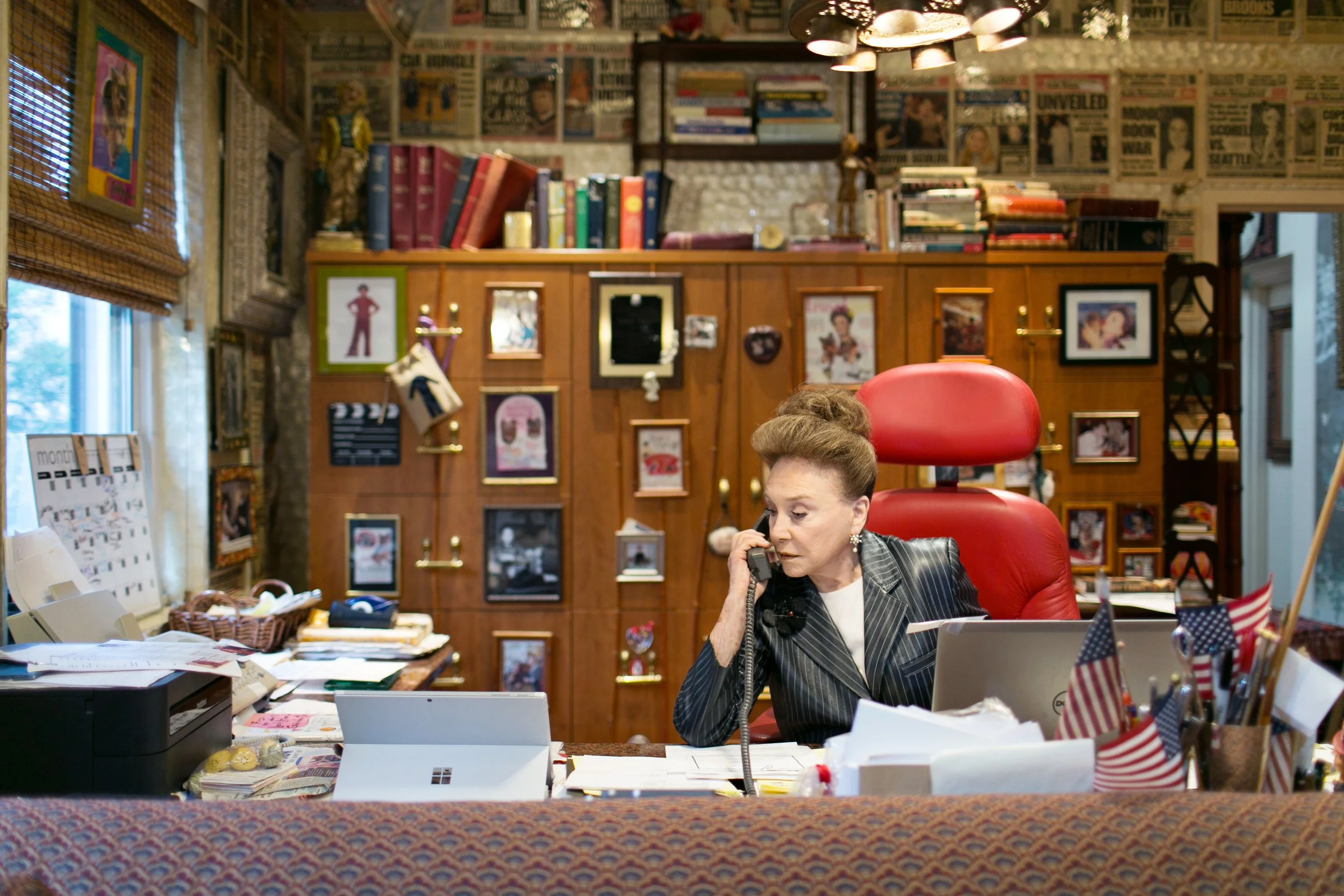 Cindy Adams in her NYC home office