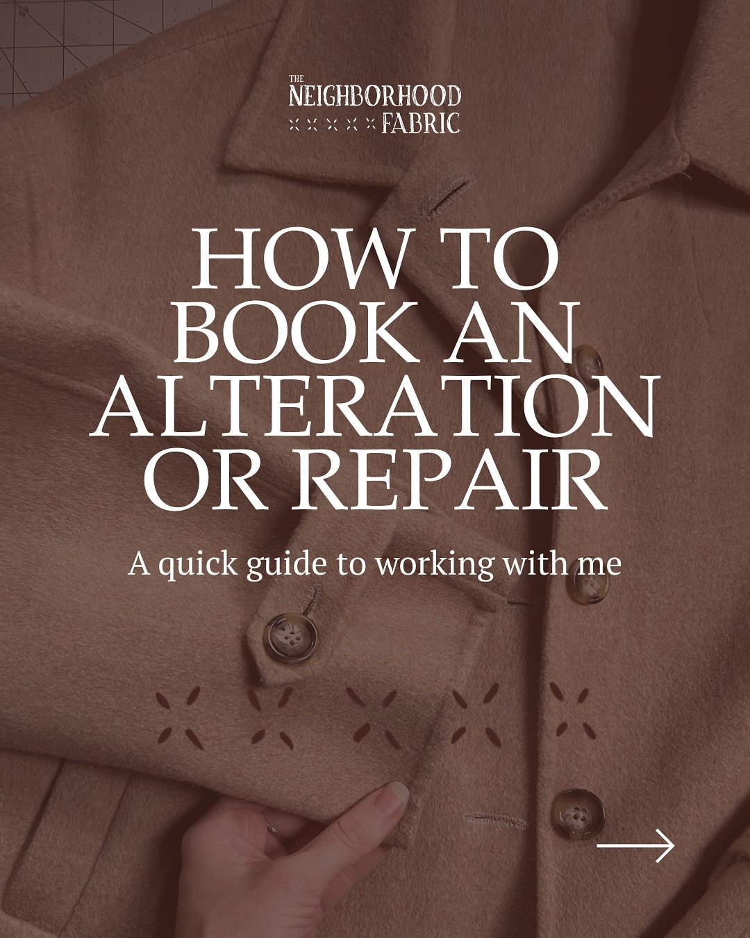 Here&rsquo;s a little guide to booking repairs + alterations with me. My booking page is linked in my bio.

I&rsquo;ve been testing out my processes and settling into a groove with this. Turn around time right now is 1-2 weeks, but may vary.

Swipe t
