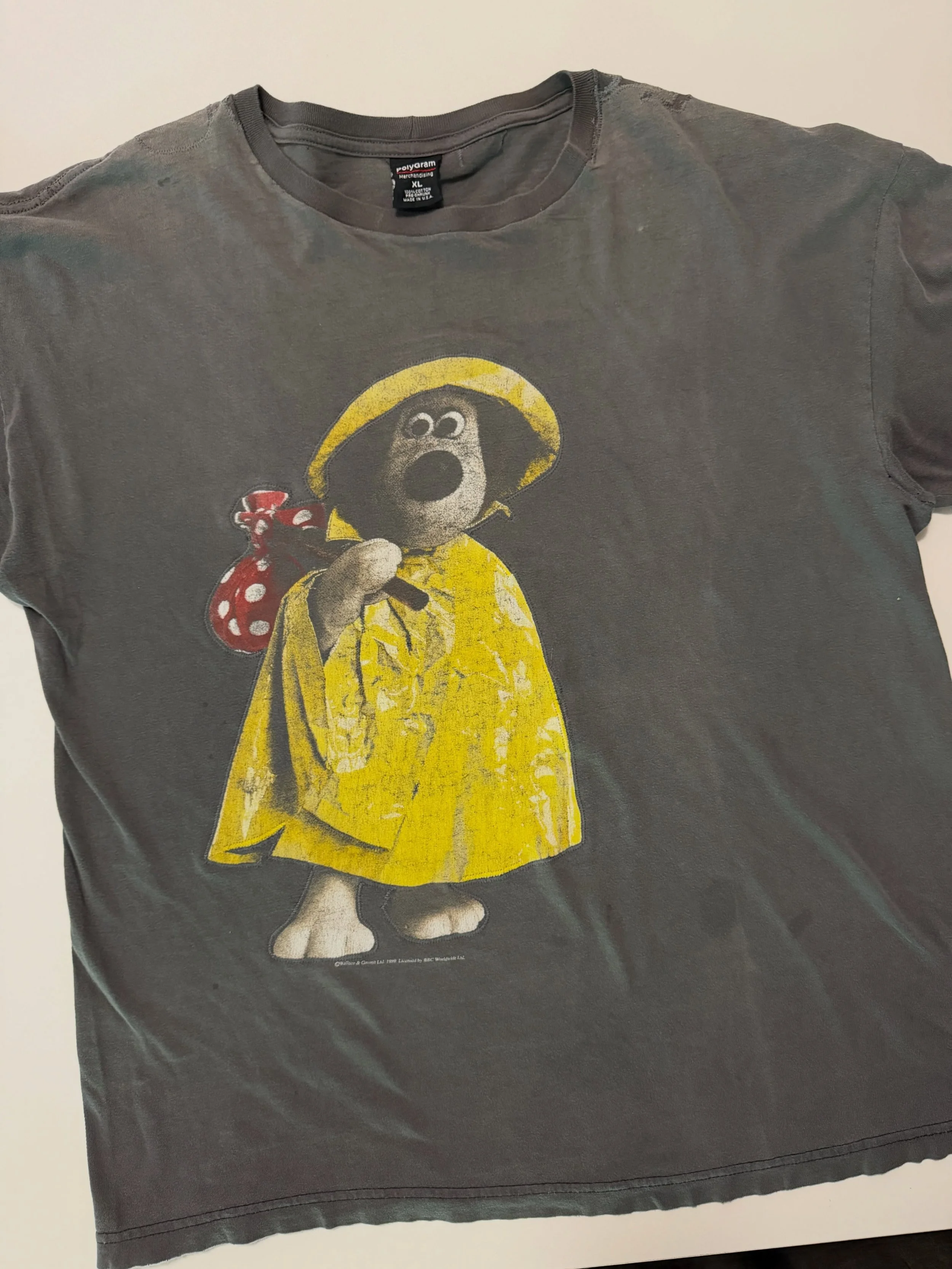 I&rsquo;ve been wanting to try this technique for t-shirt repair on a larger project, and these two vintage Gromit and Wishbone tees were perfect for it. Lessons were learned, but I had a blast piecing these pups back together. 

Be sure to scroll fo