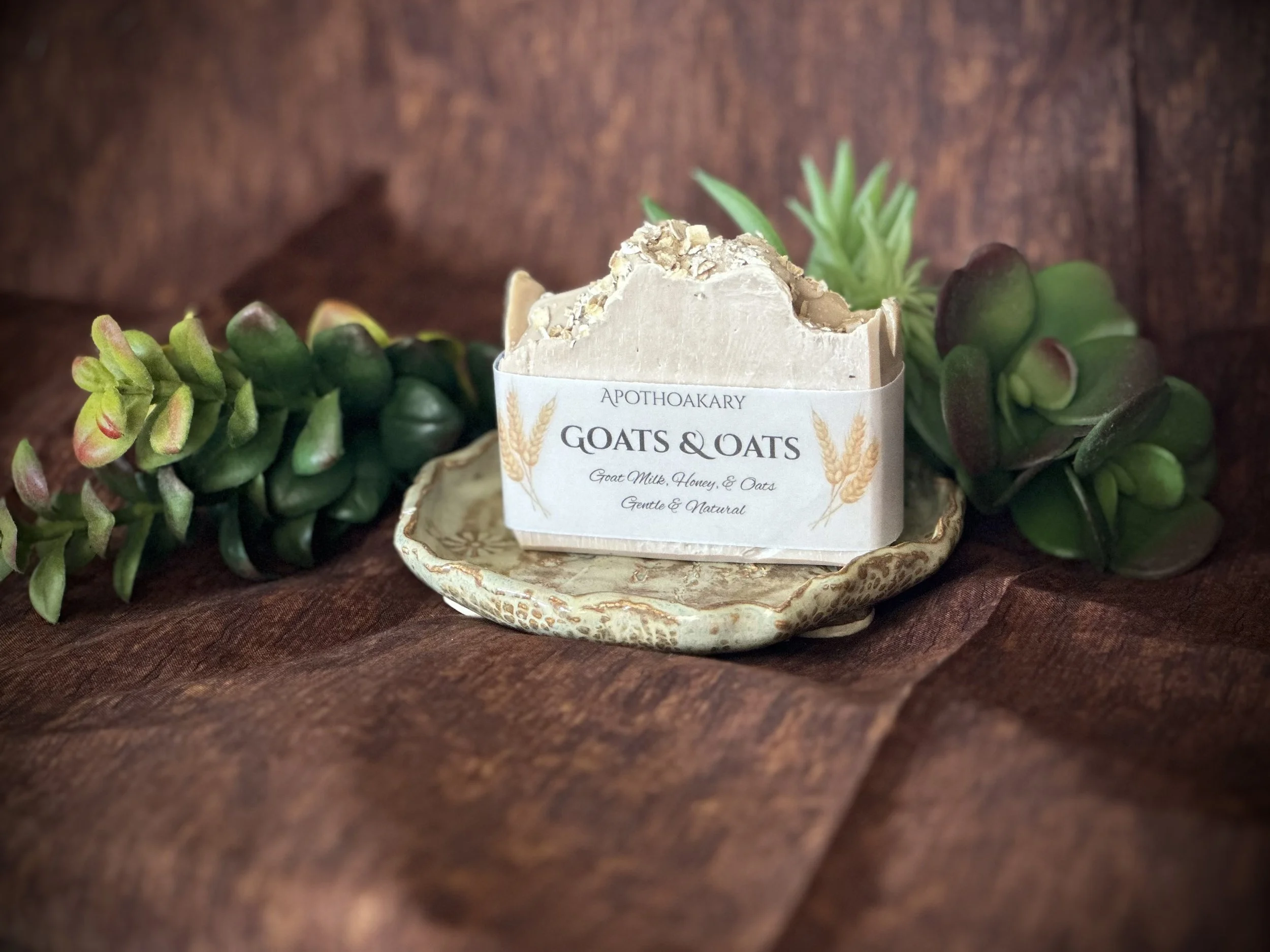 Brown & Creme Ceramic Soap Dish