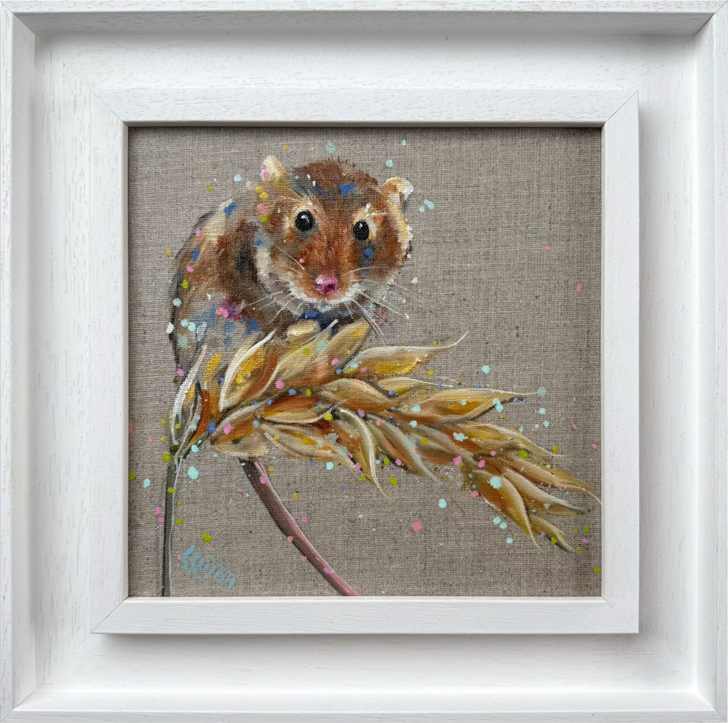 Havest mouse  painting in St Ives frame by Louise Luton.png
