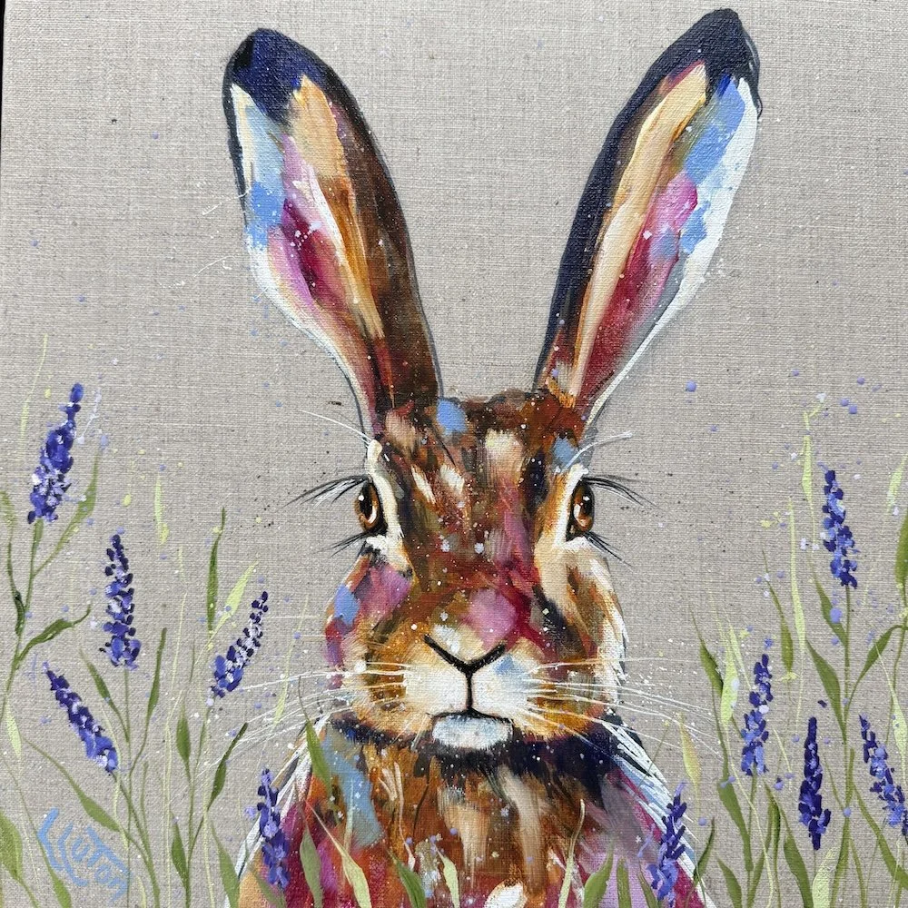 Small hare painting by Louise Luton Lavender hare.jpeg