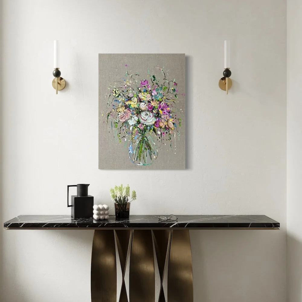 Julia bouquet painting by Louise Luton in hallway setting.jpeg