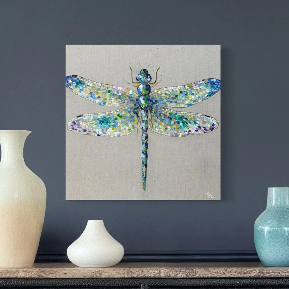 Dragonfly by Louise Luton on grey blue wall.jpeg