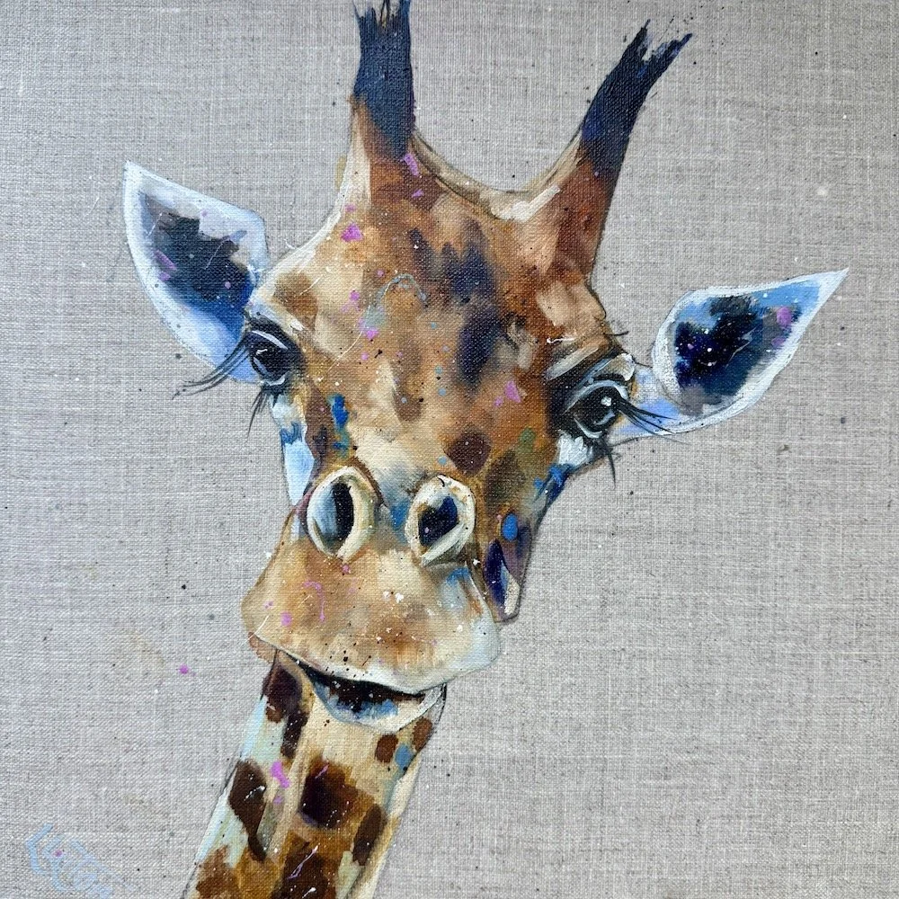 Little giraffe painting by Louise Luton oil on linen.jpeg