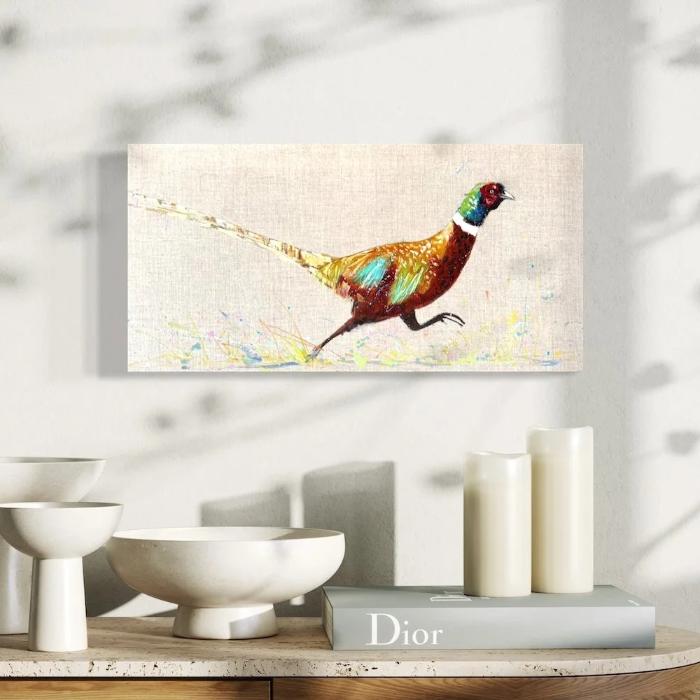 small pheasant painting by Louise Luton in room setting.jpeg