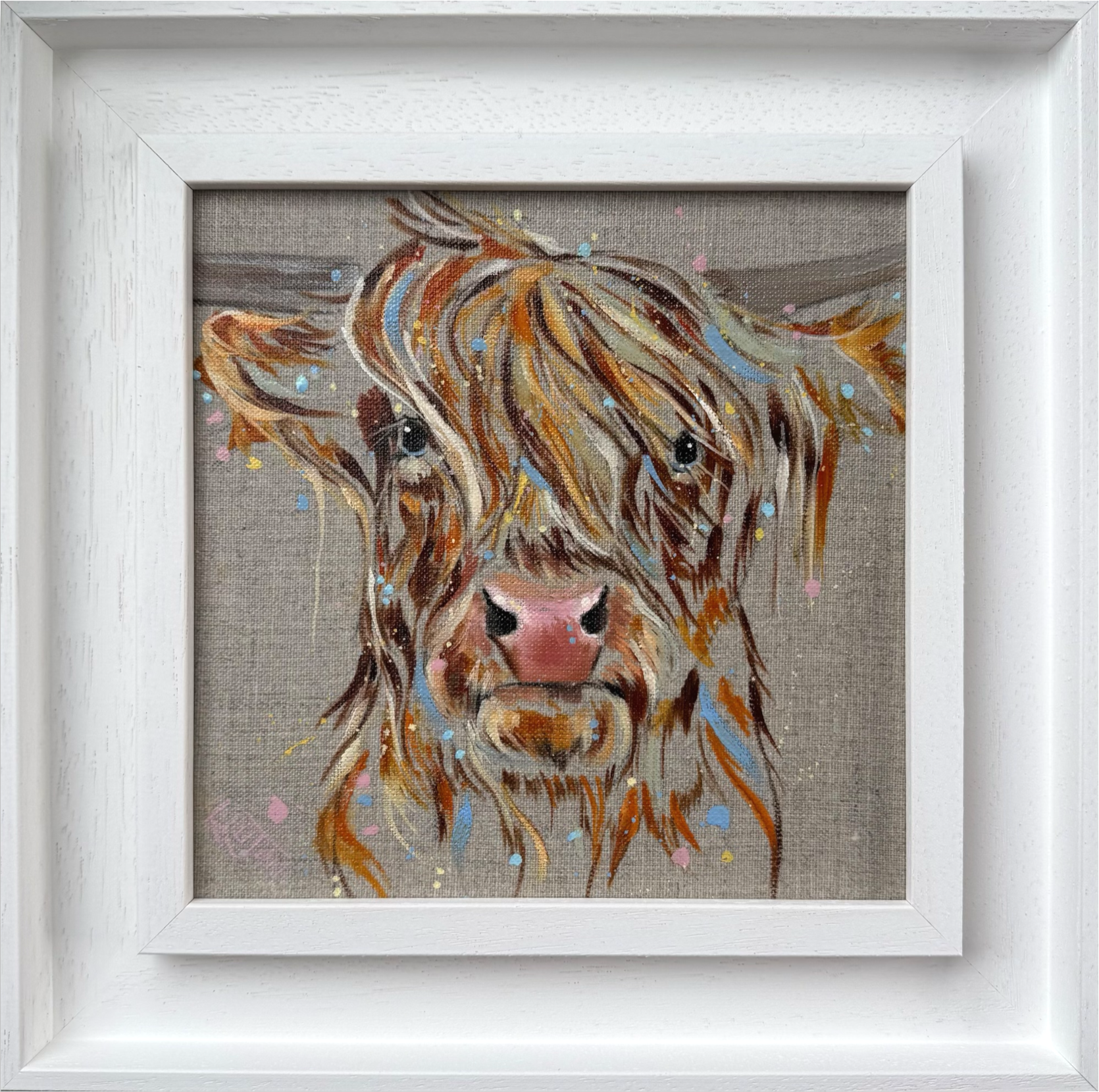 Highland cow painting in St ives frame.png