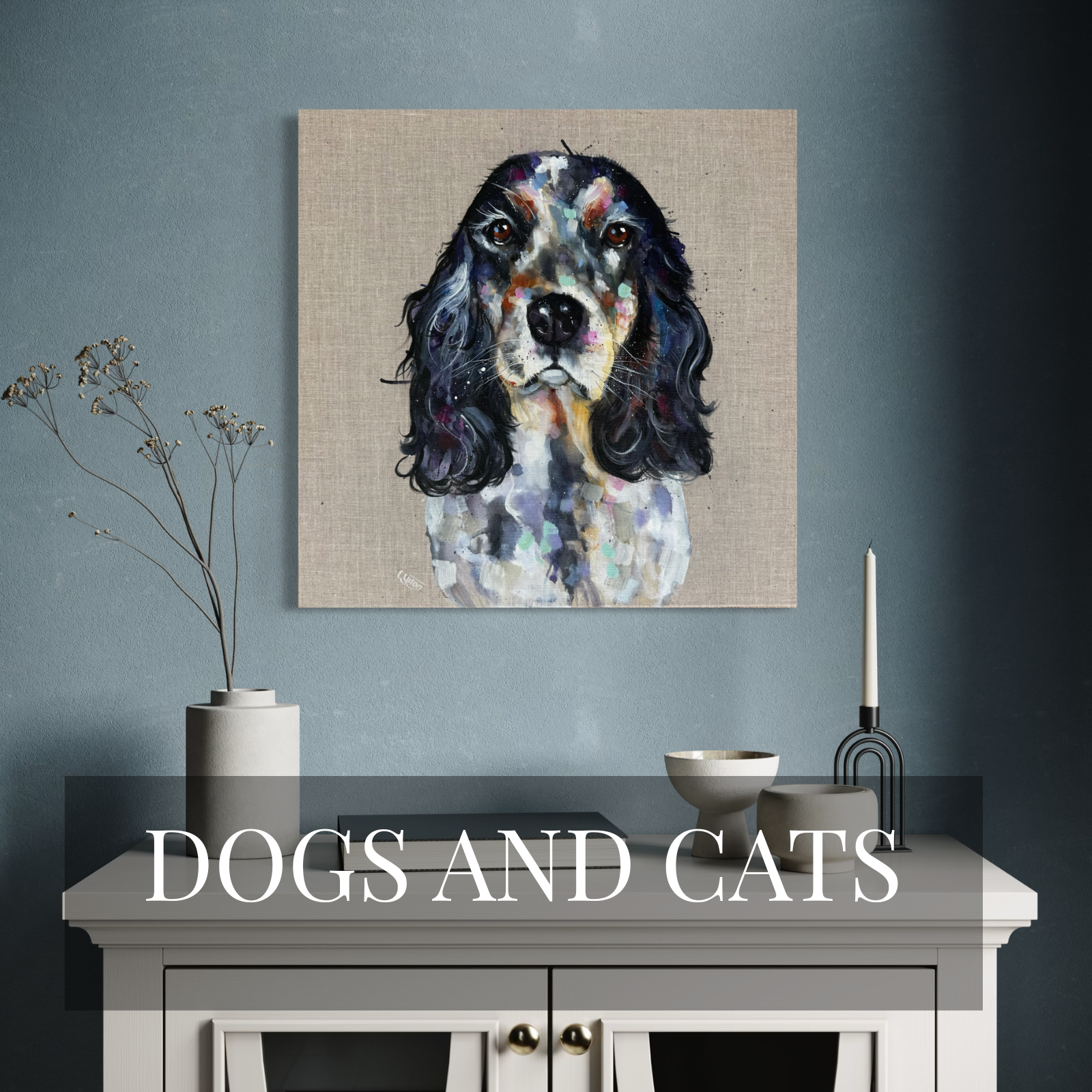 painting of a spaniel by Louise Luton