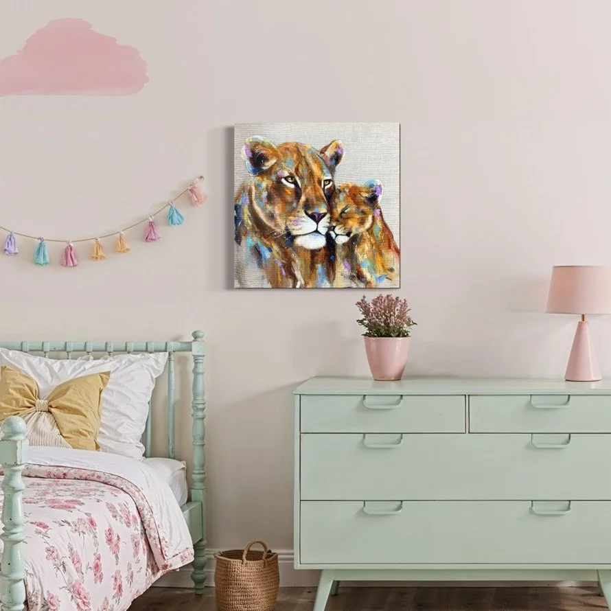 Lioness and her cub by Louise Luton in nursery  setting.jpg