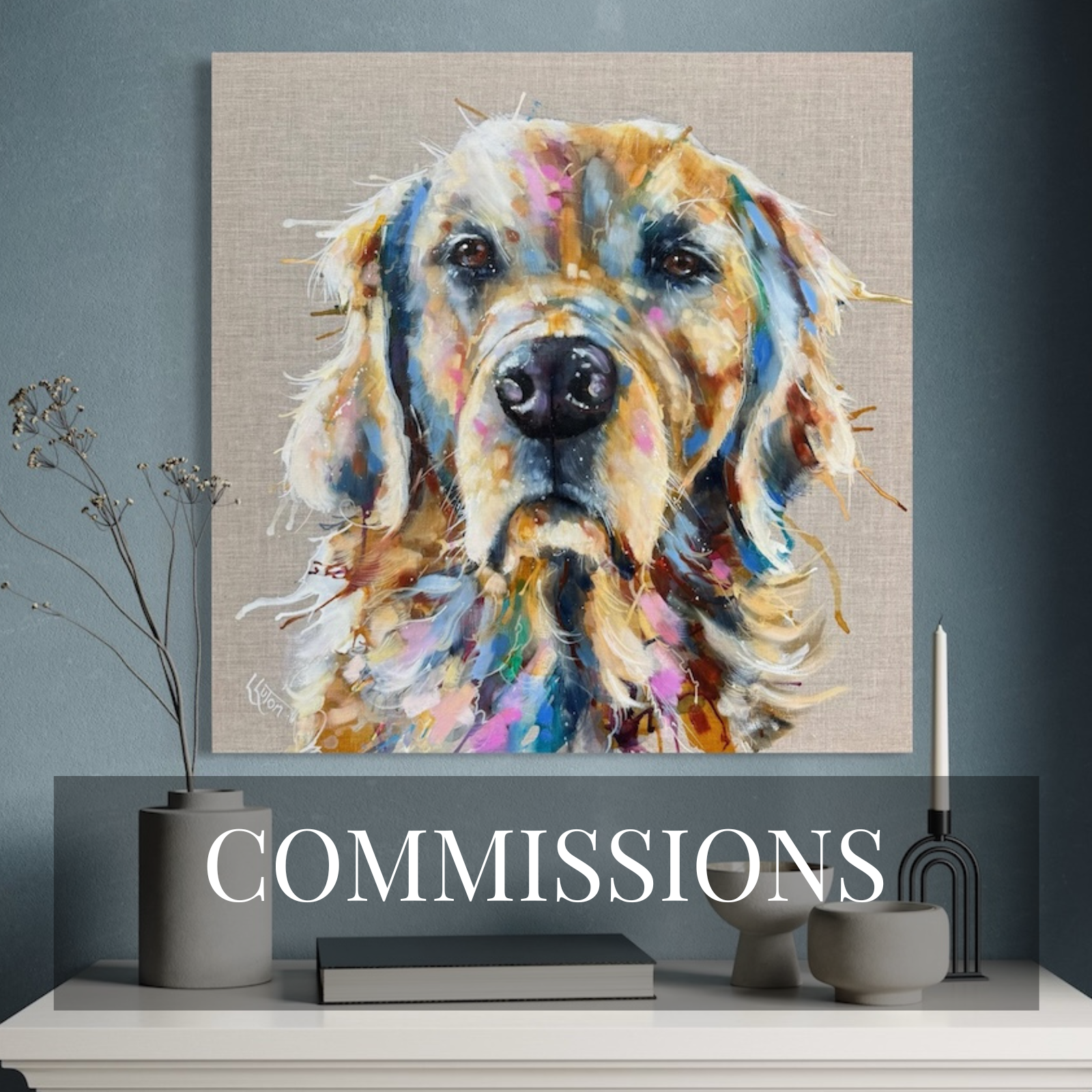 picture of a commissioned pet portrait by Louise Luton