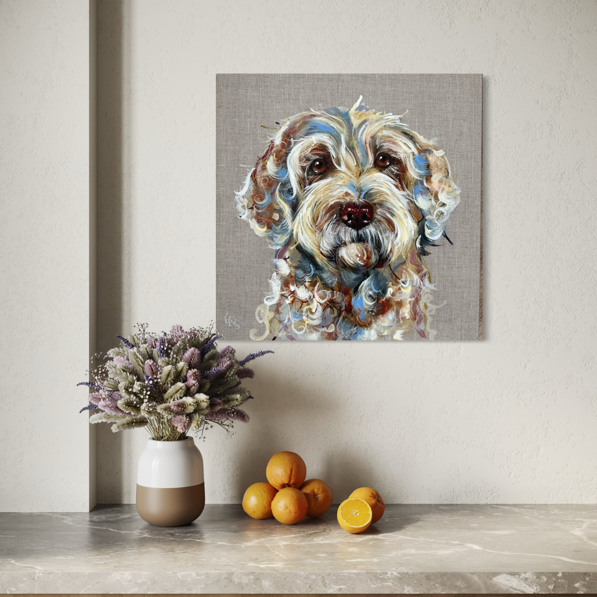 Blonde doodle by Louise Luton oil on linen.png