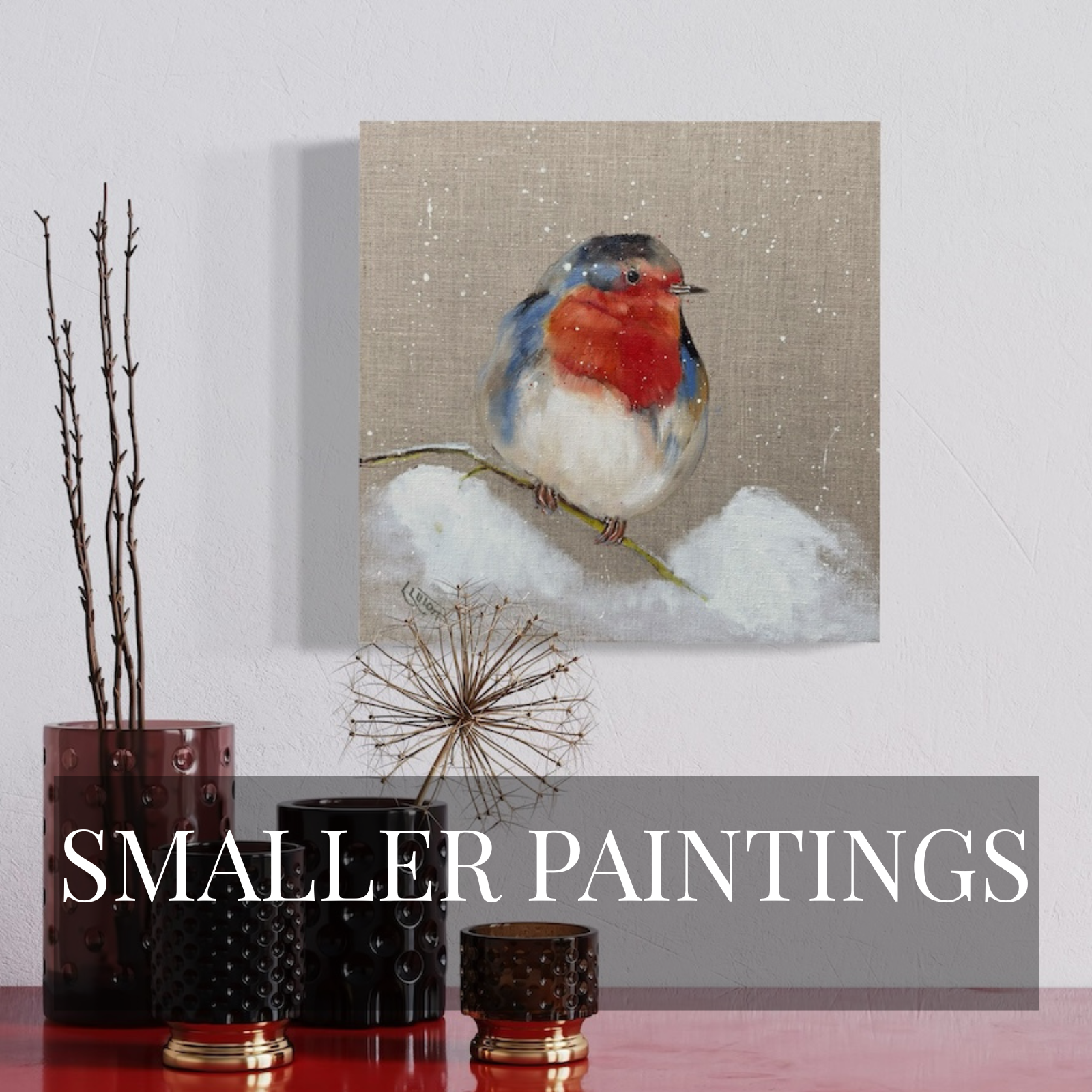 painting of a robin by Louise Luton