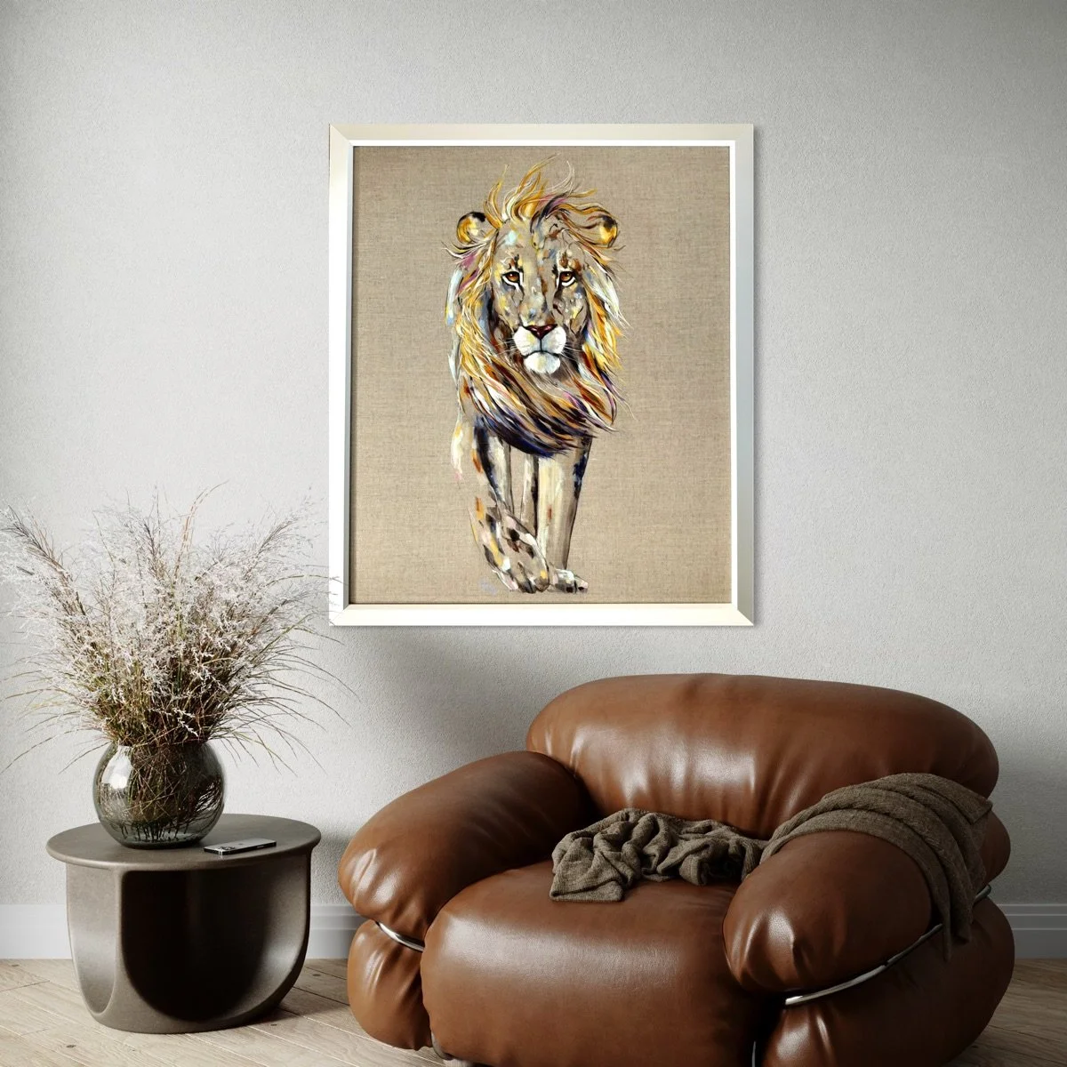 mohawk lion by Louise Luton in lounge setting.jpg