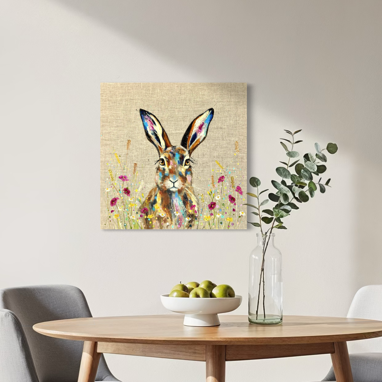 Flower meadwo hare by Louise Luton in dinign room.png