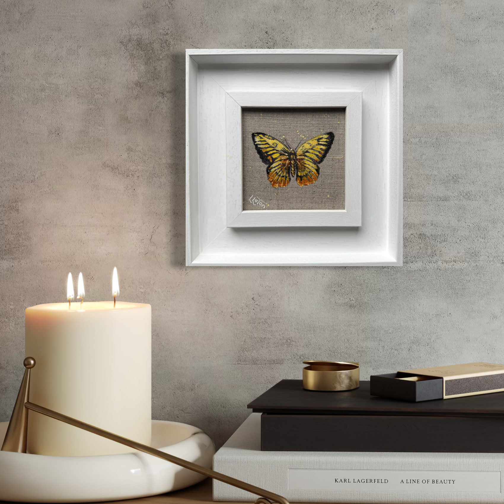 Amber butterfly by Louise Luton in room setting.png