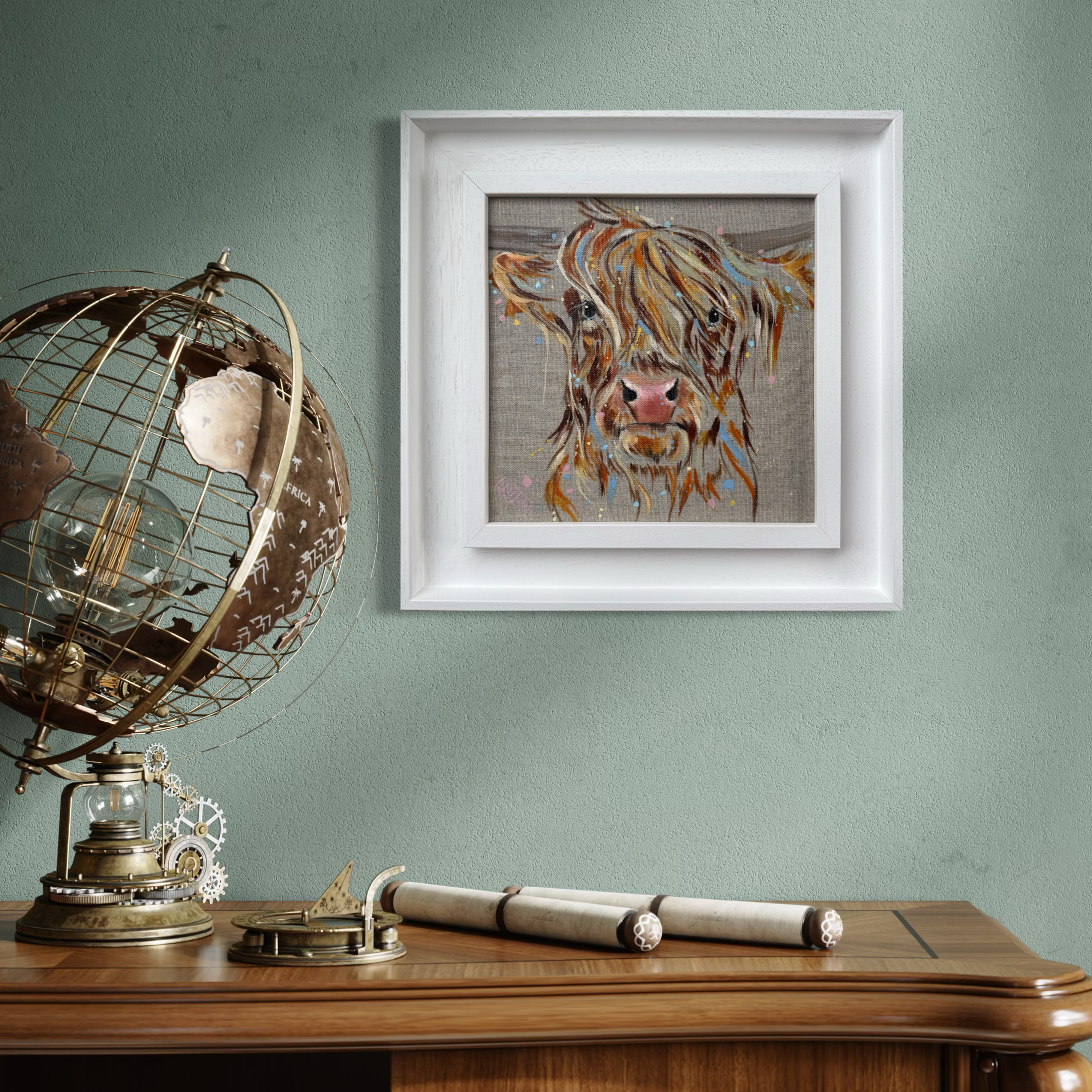 Small highland cow by Louise Luton in room setting.png