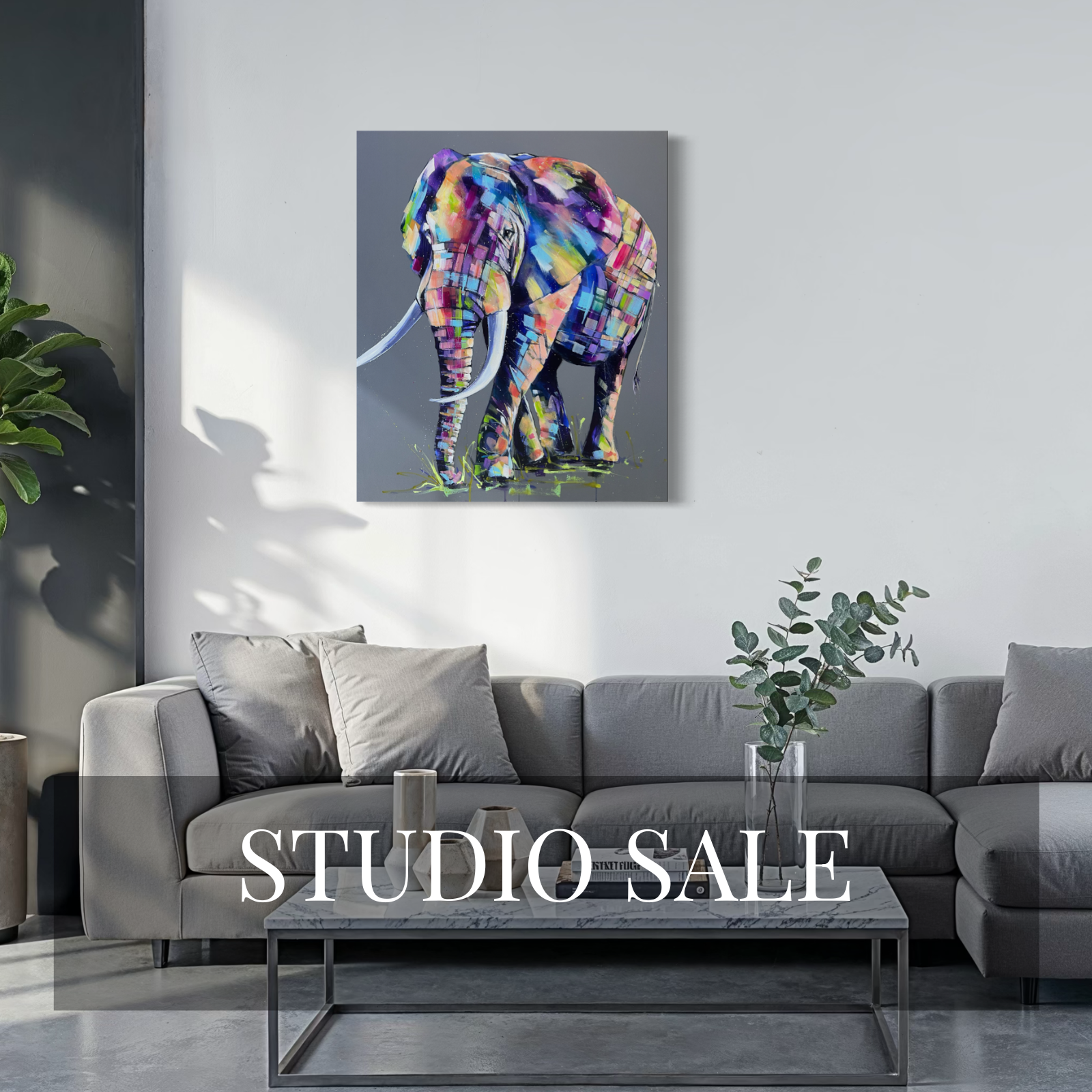 painting of an elephant in the sale