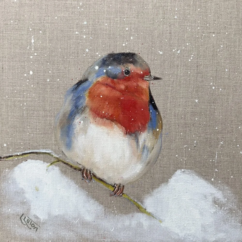 Small robin painting by Louise Luton in the snow.jpeg